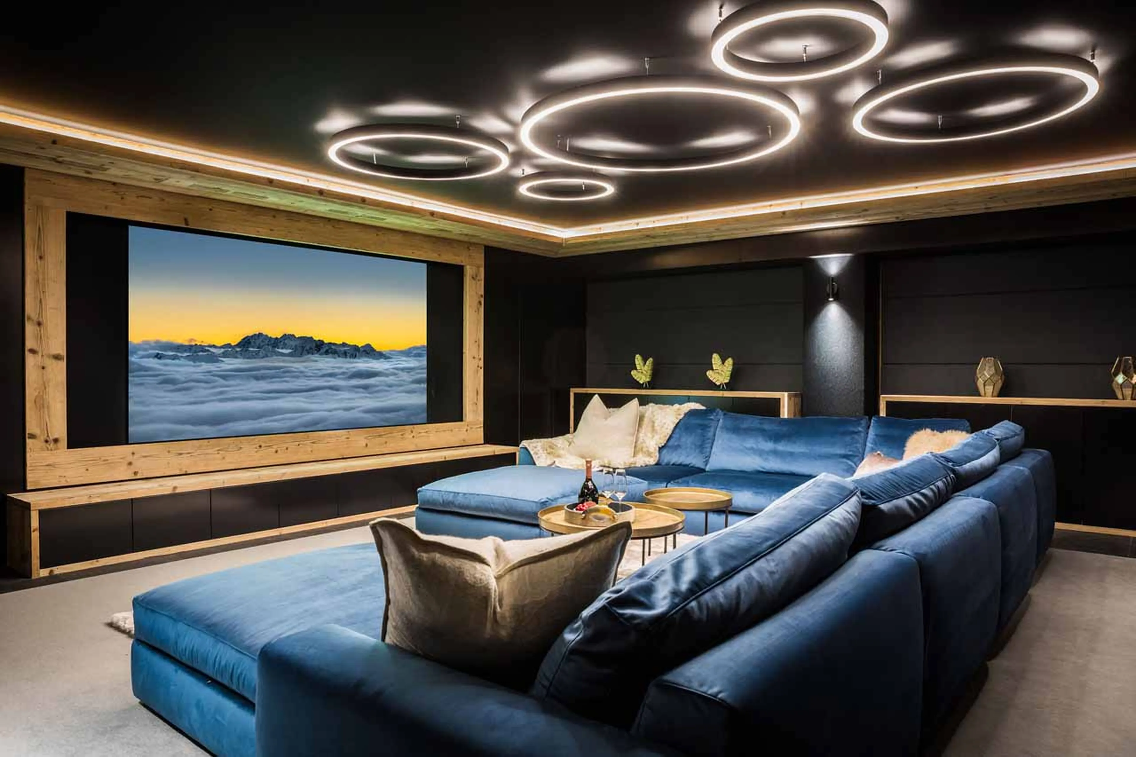 Cinema room seating at Chalet Camila in Verbier