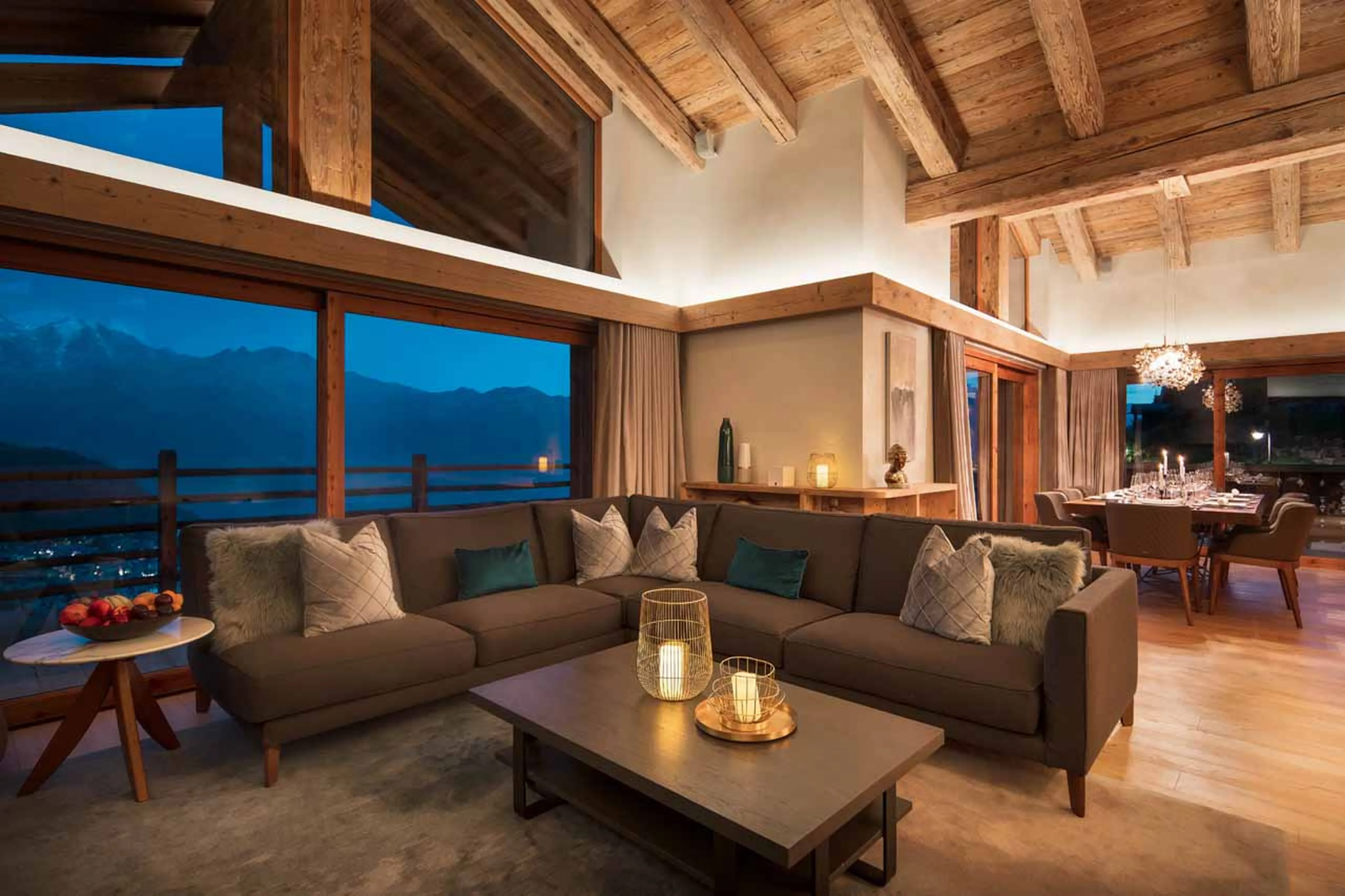 Living area seating at Chalet Calima in Verbier