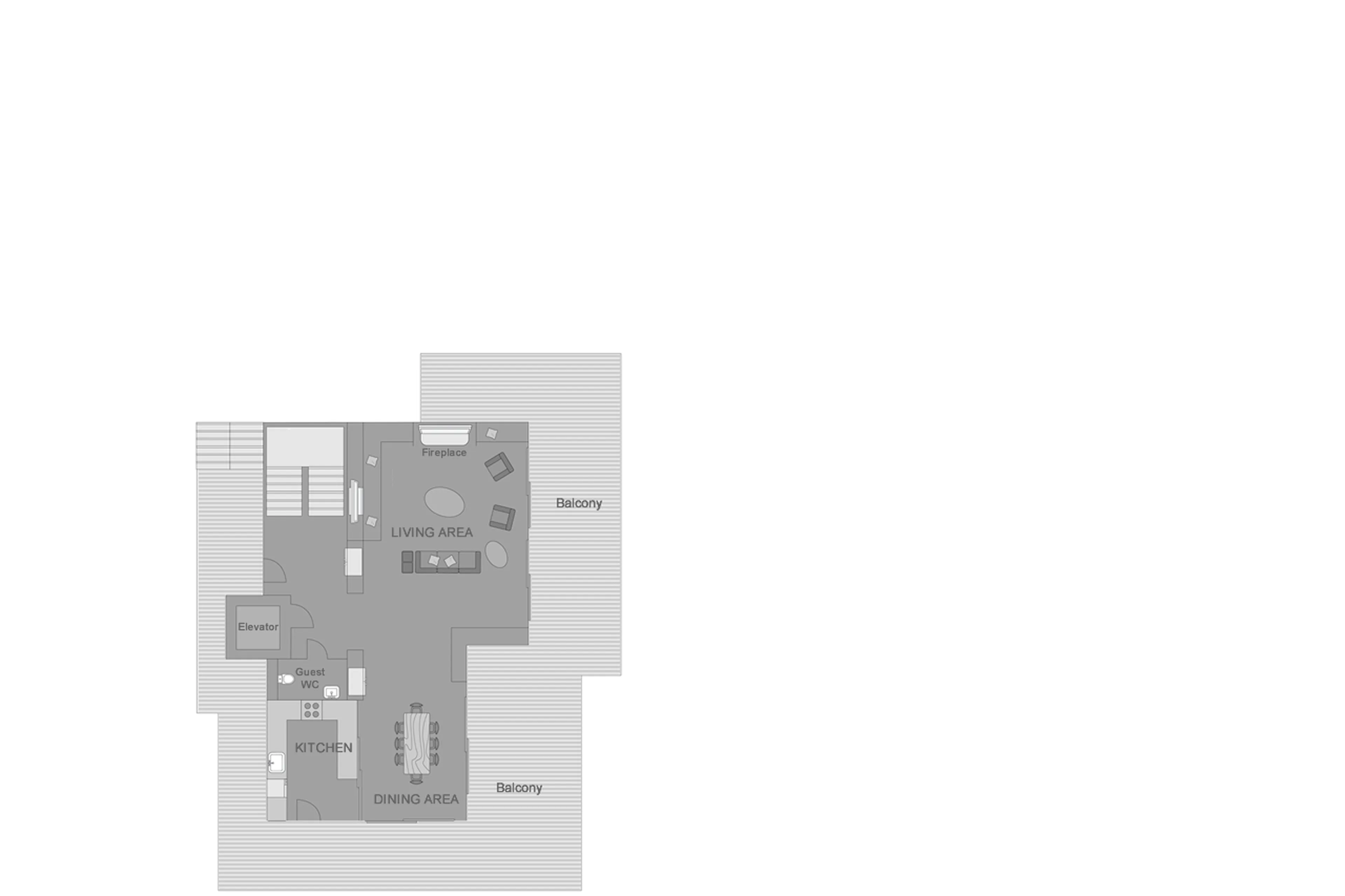Level 2 floor plan of Chalet Calima in Verbier