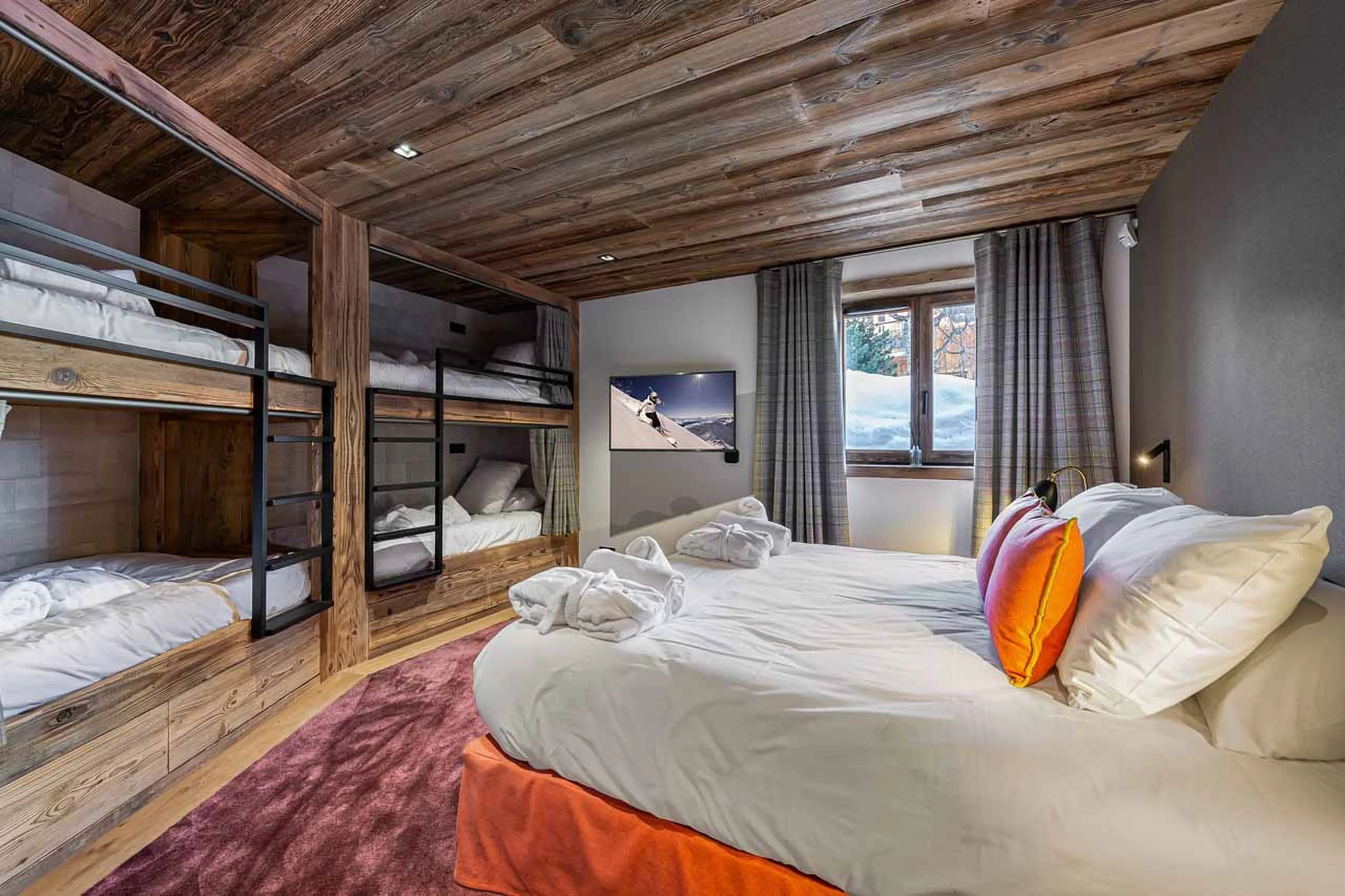 Bedroom two at Chalet Carcentina in Courchevel 1550