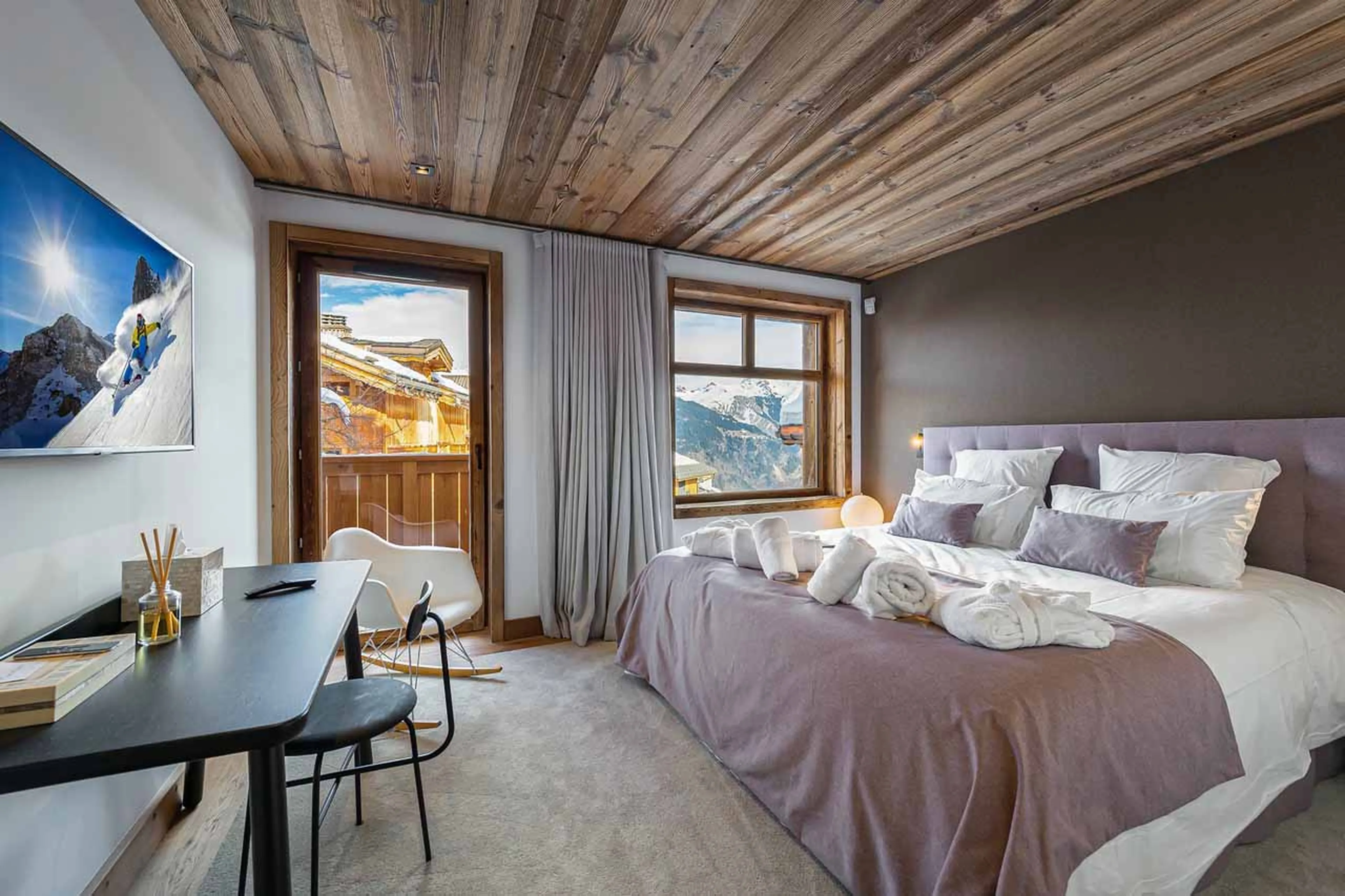 Bedroom three at Chalet Carcentina in Courchevel 1550