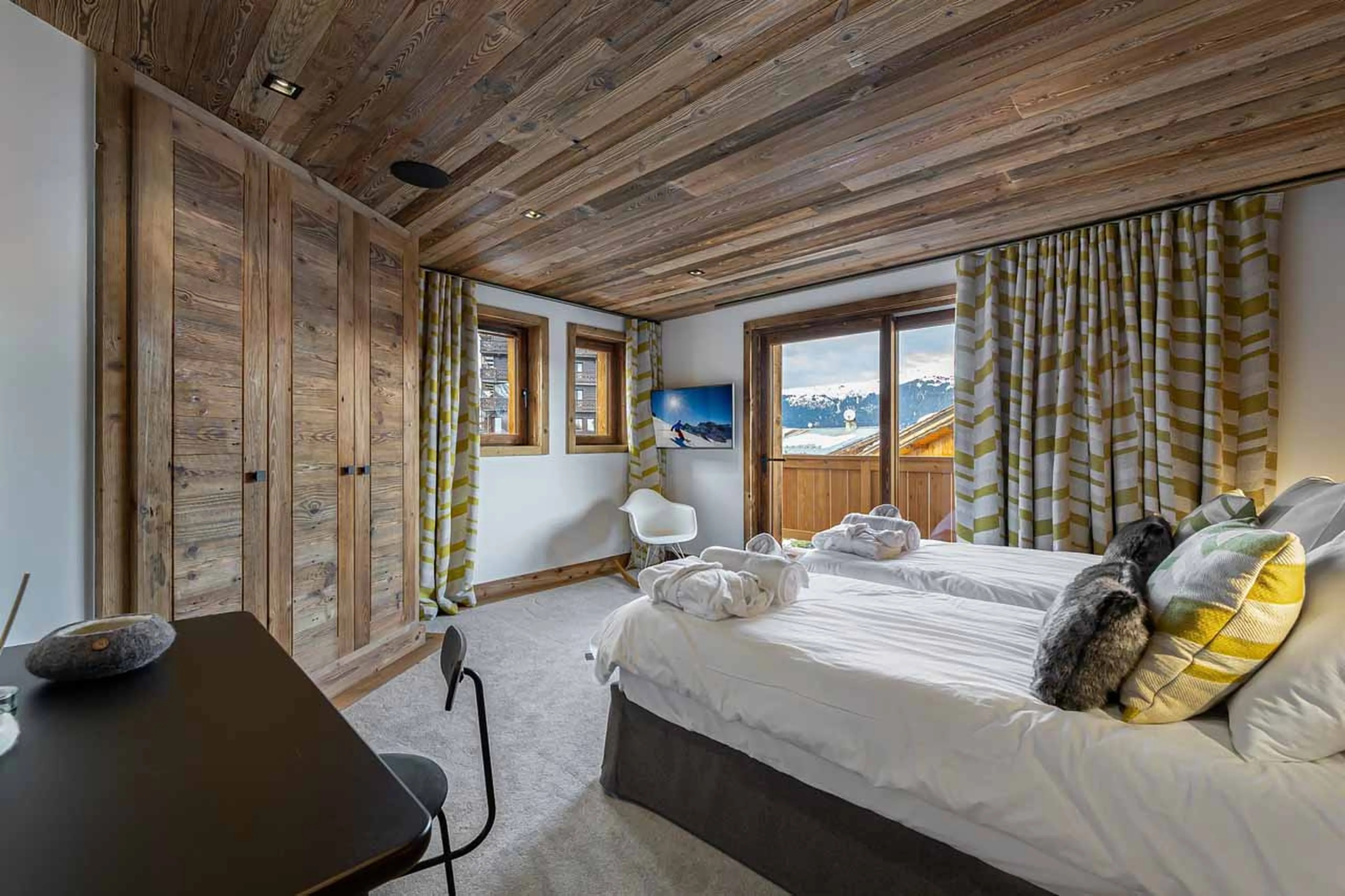 Bedroom four at Chalet Carcentina in Courchevel 1550