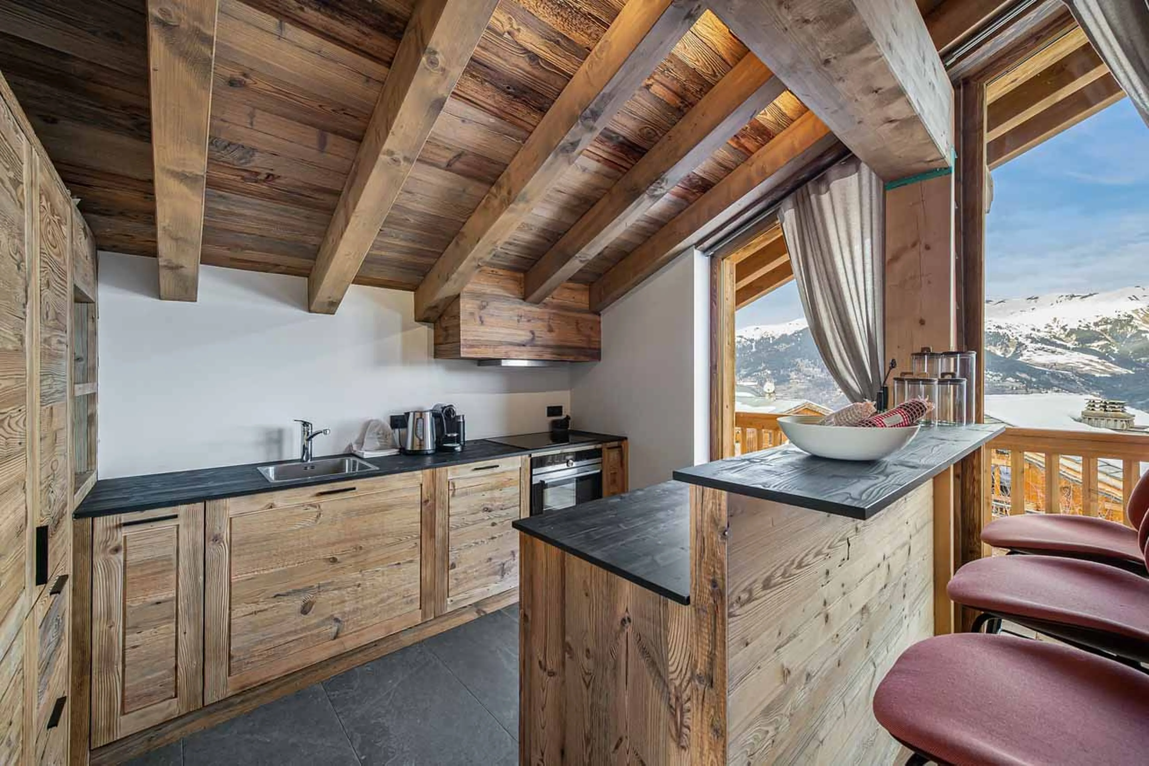 Kitchen at Chalet Carcentina in Courchevel 1550
