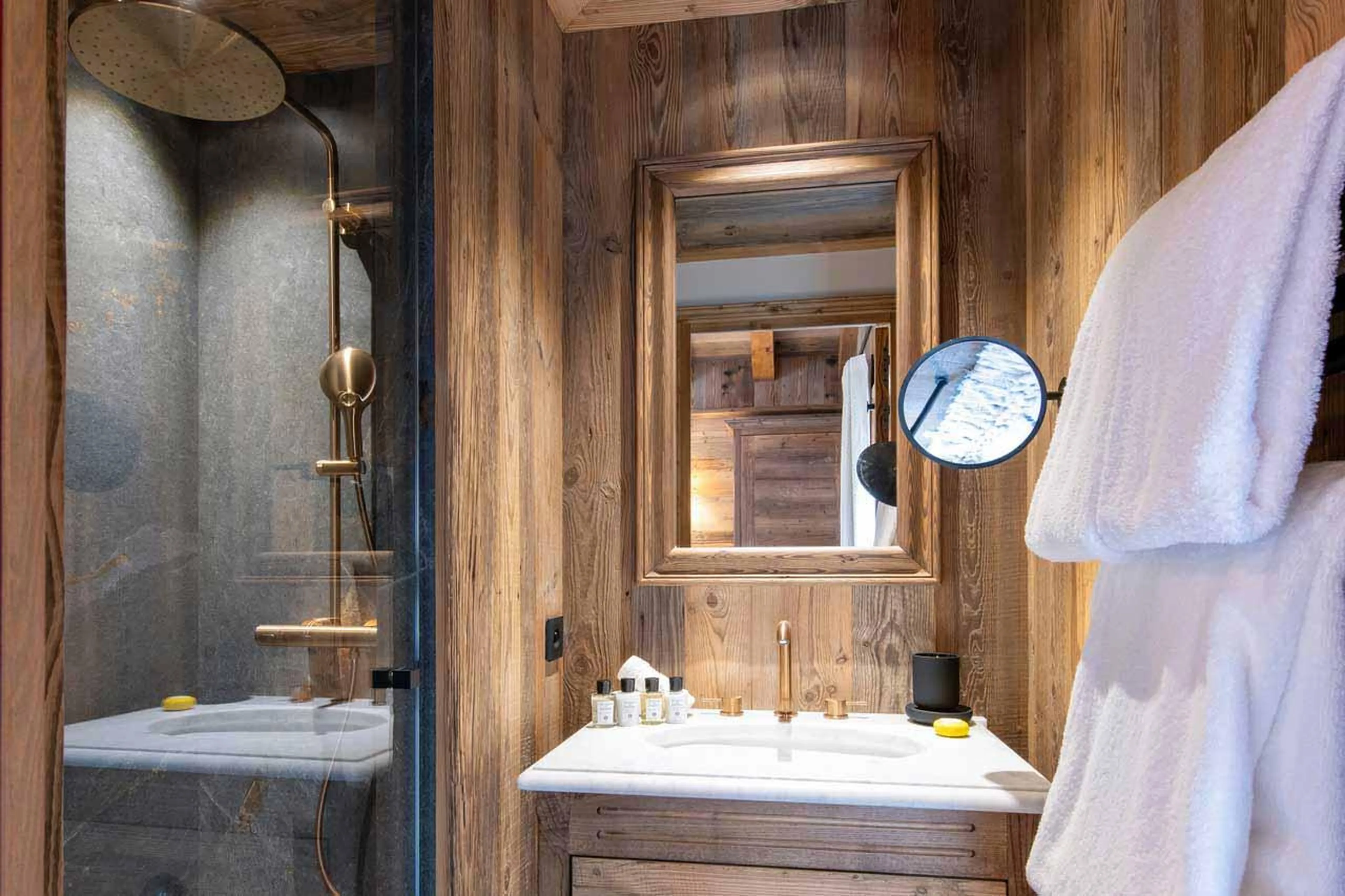 En-suite shower room in Chalet Caribou, Meribel