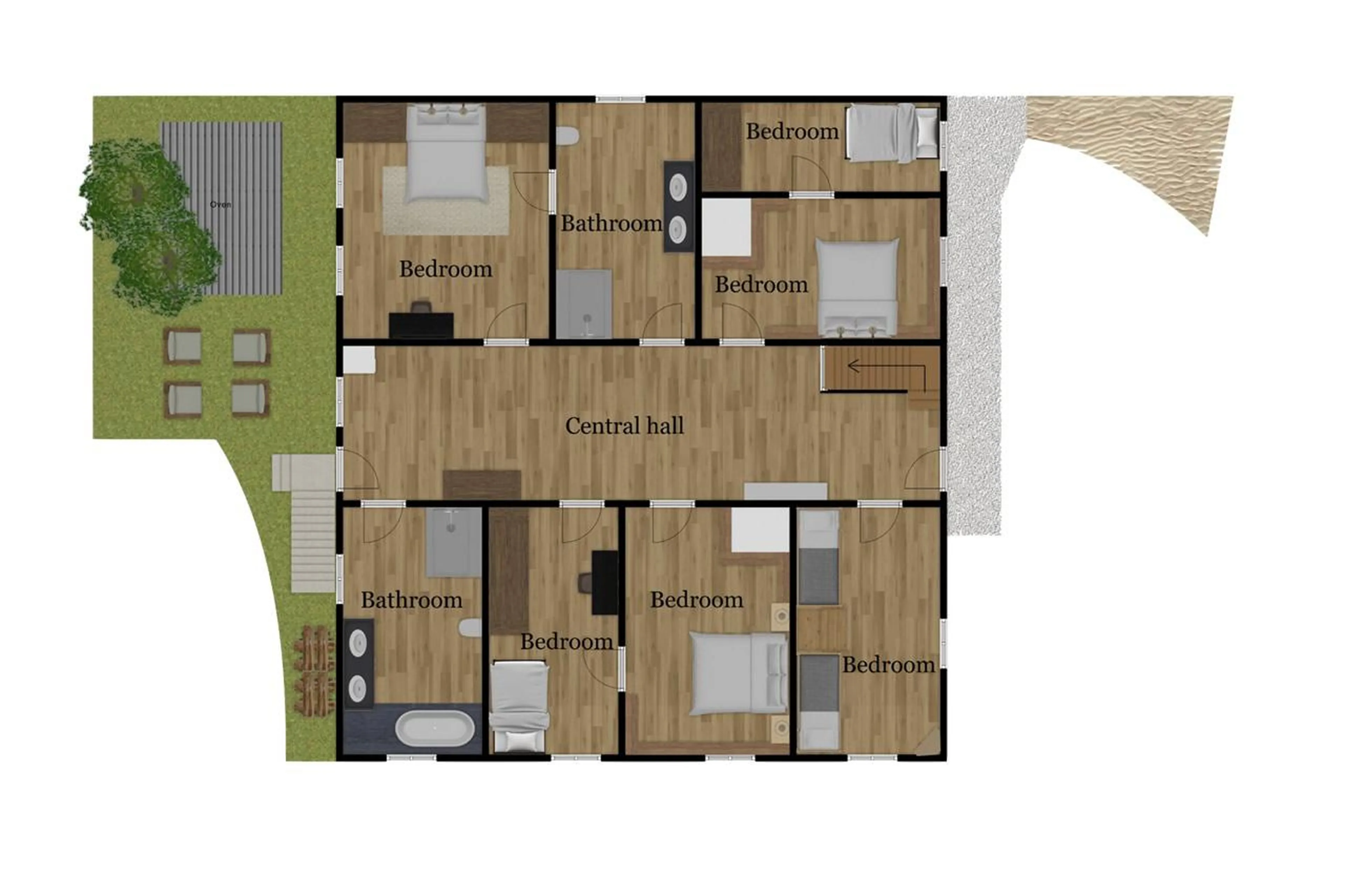 Level -1 floor plan of Casa Tra Cime in Arabba