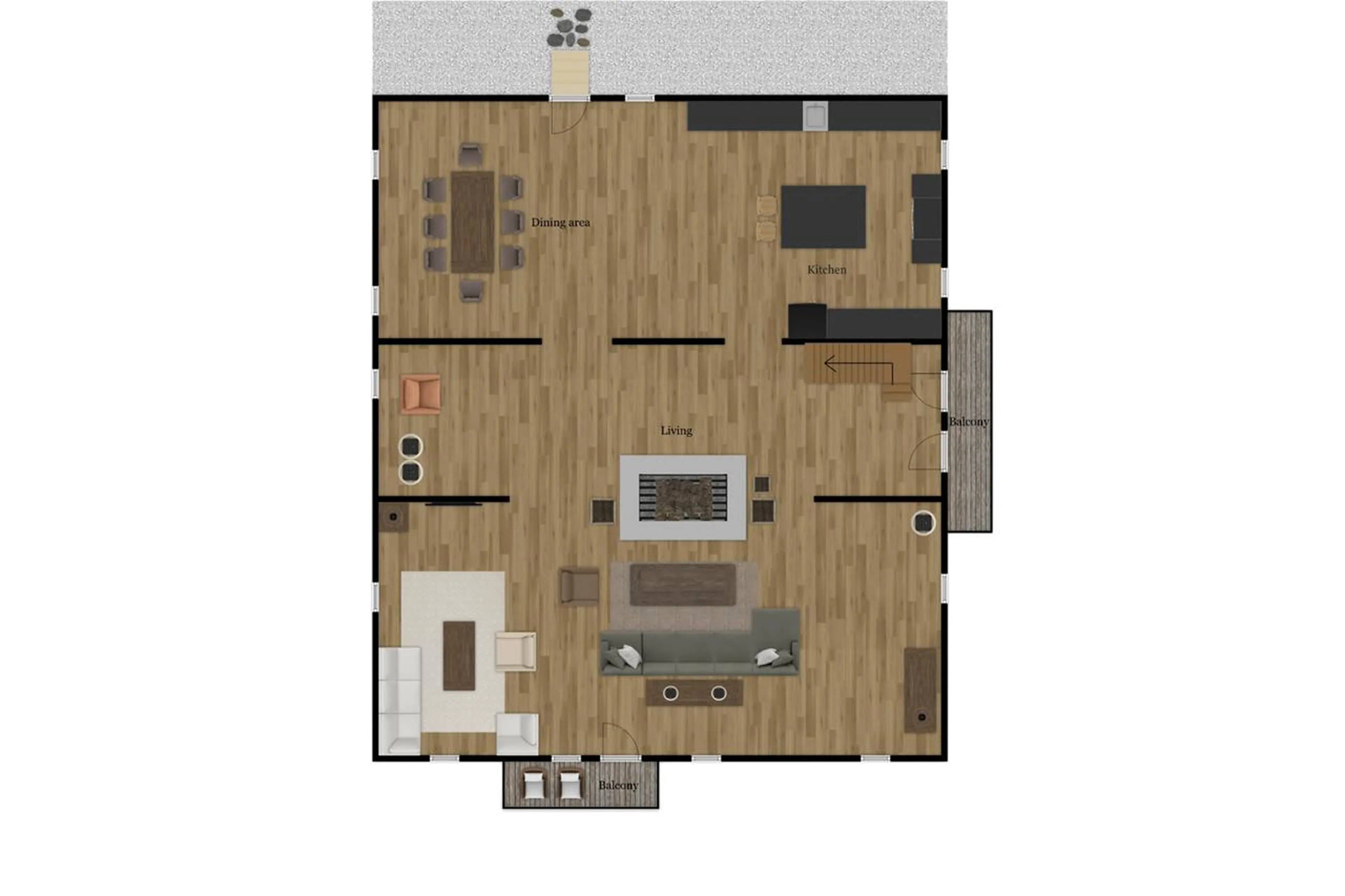 Level 0 floor plan of Casa Tra Cime in Arabba