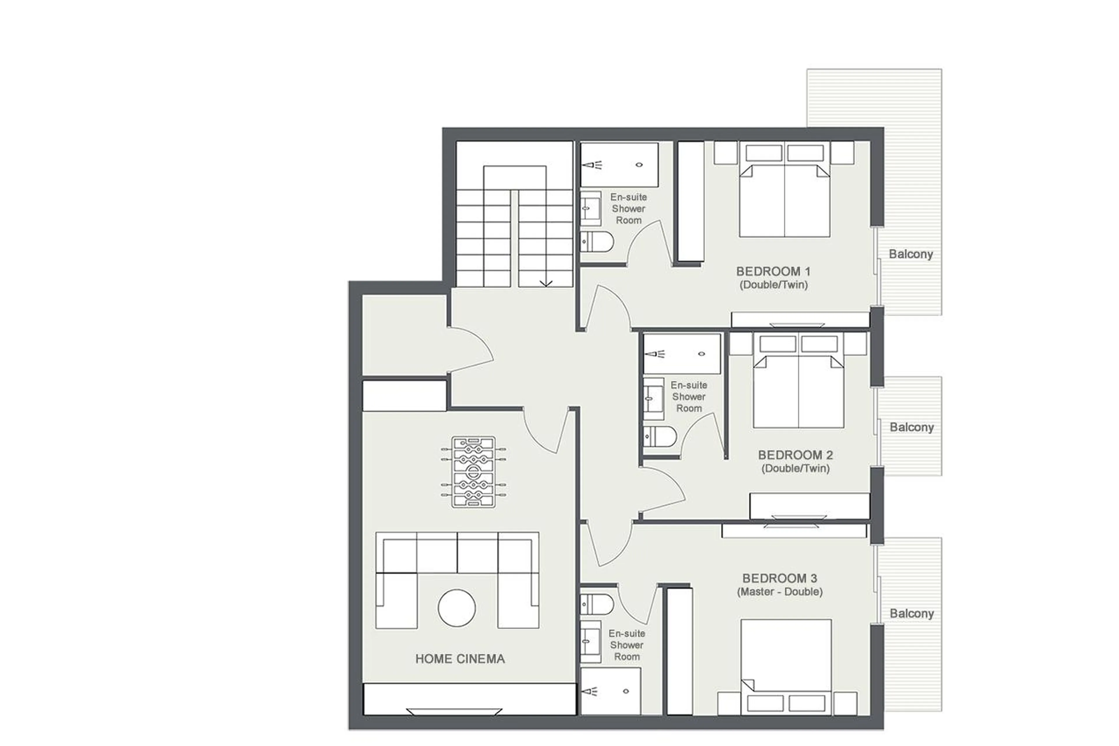 Level -1 floor plan of Chalet Cascades in Morzine