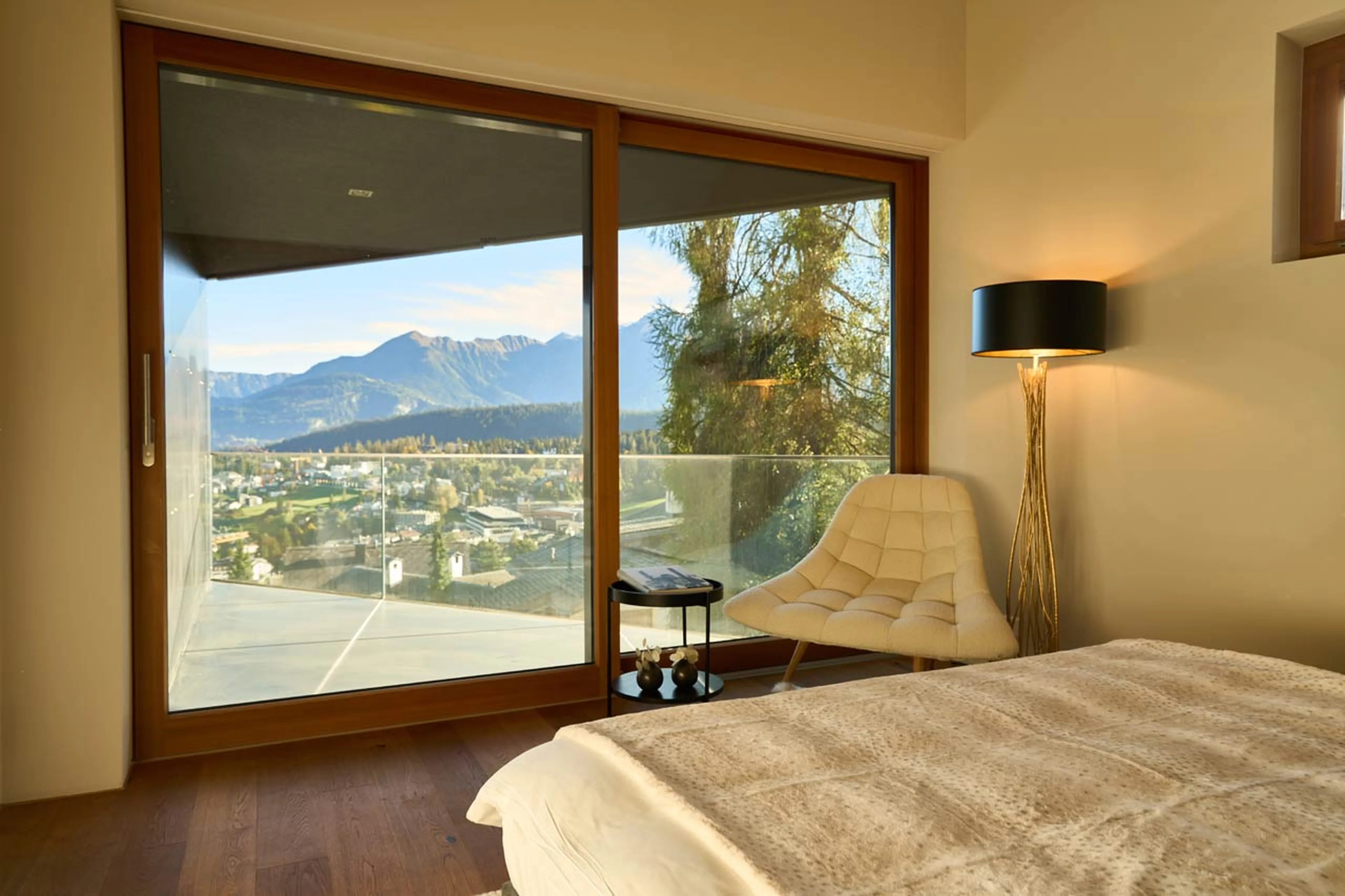View from bedroom five at Chalet Cassons in Films