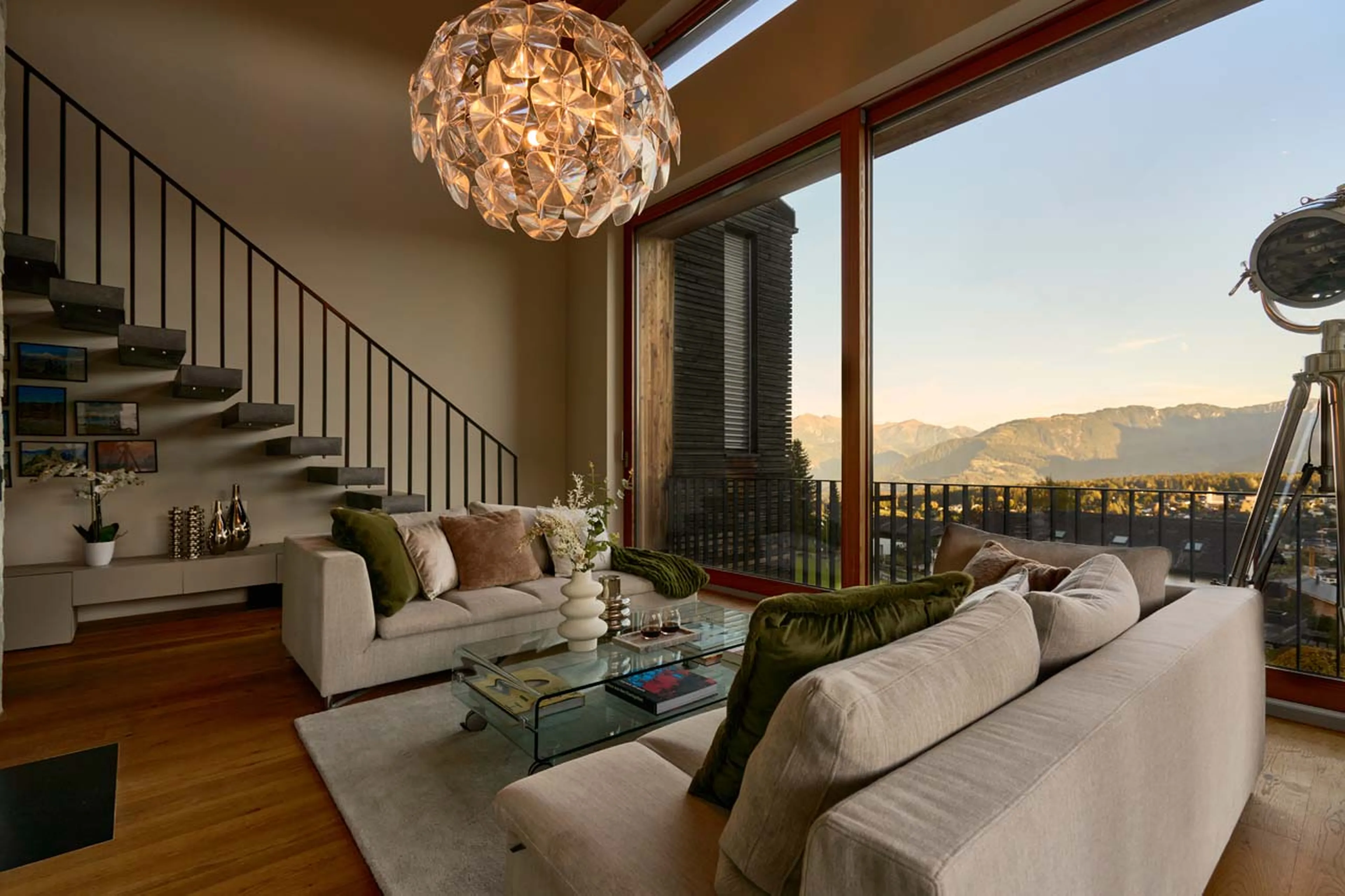 Living room view of Chalet Cassons in Films