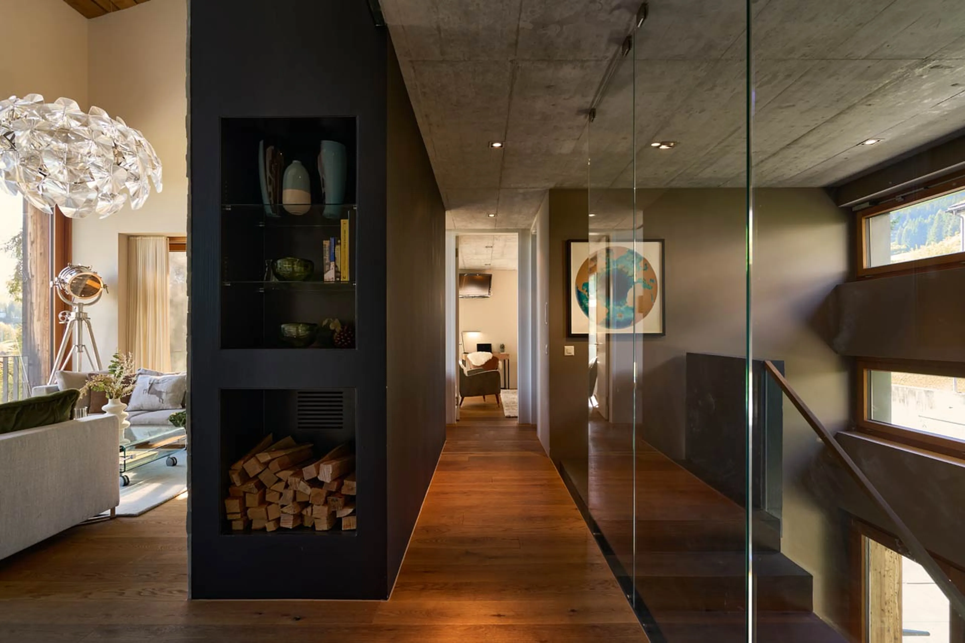 Living room landing at Chalet Cassons in Films