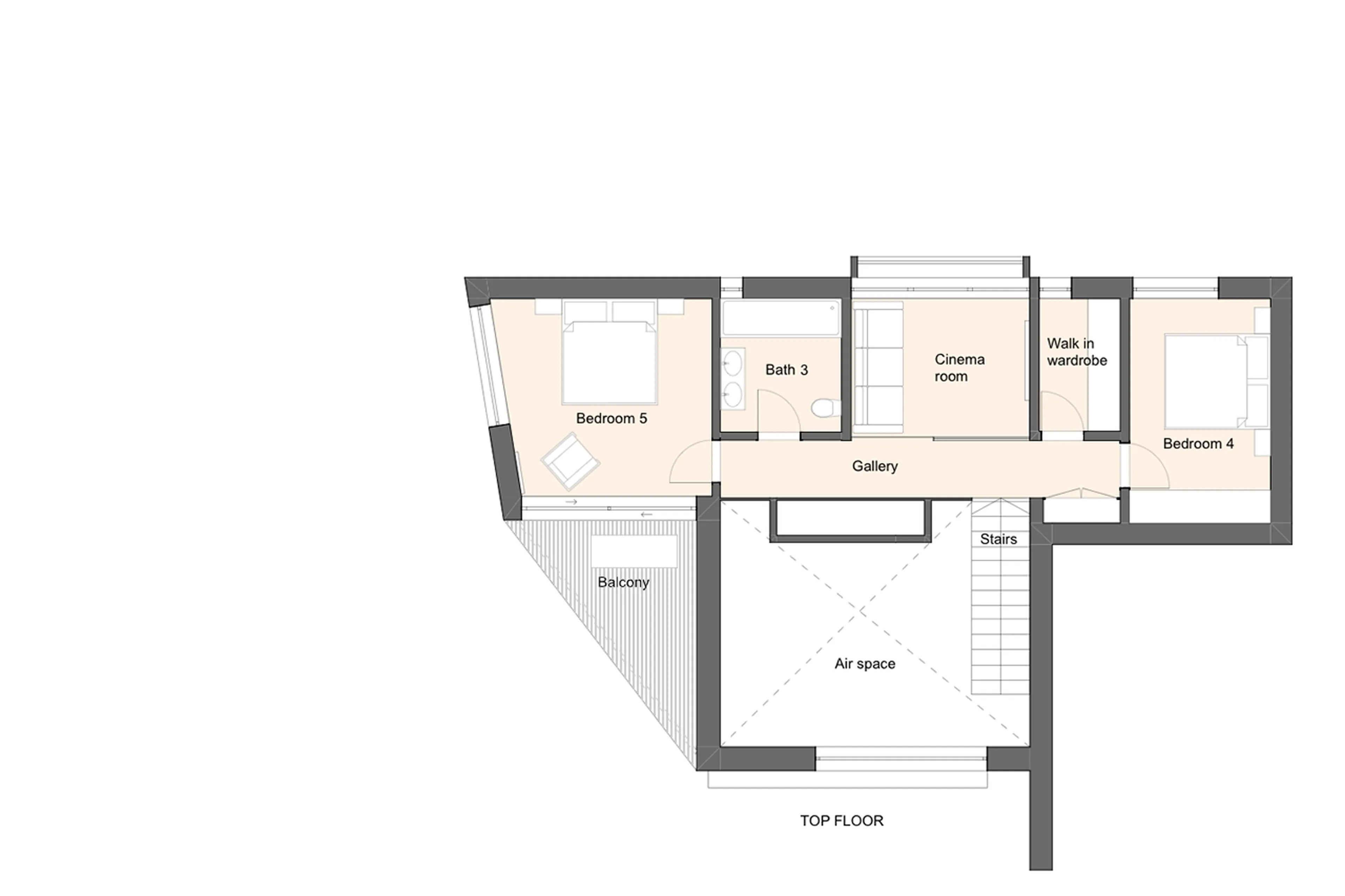 Level 2 floor plan of Chalet Cassons in Flims Laax Falera