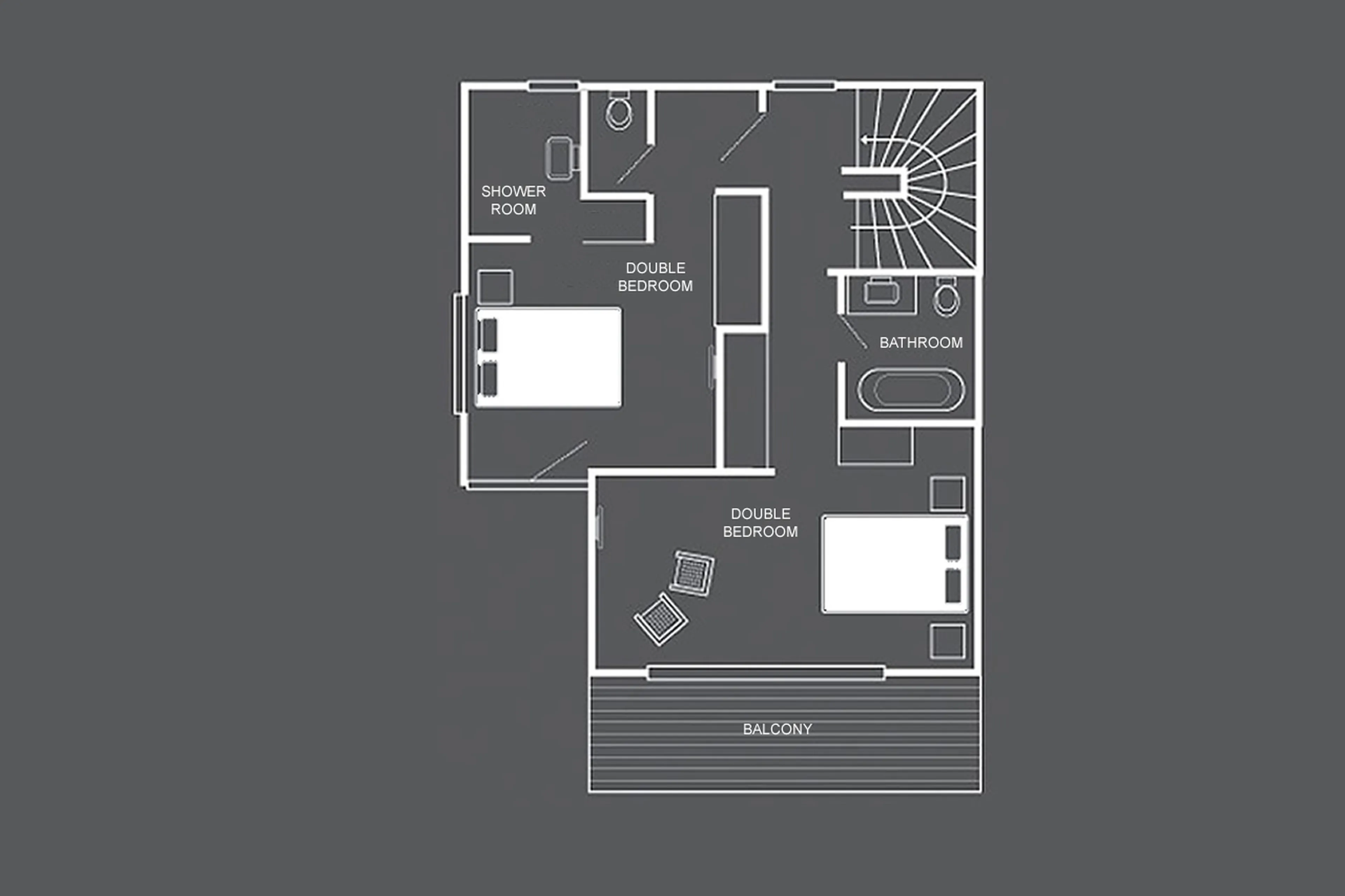 Level 2 floor plan of Chalet Castor in Zermatt