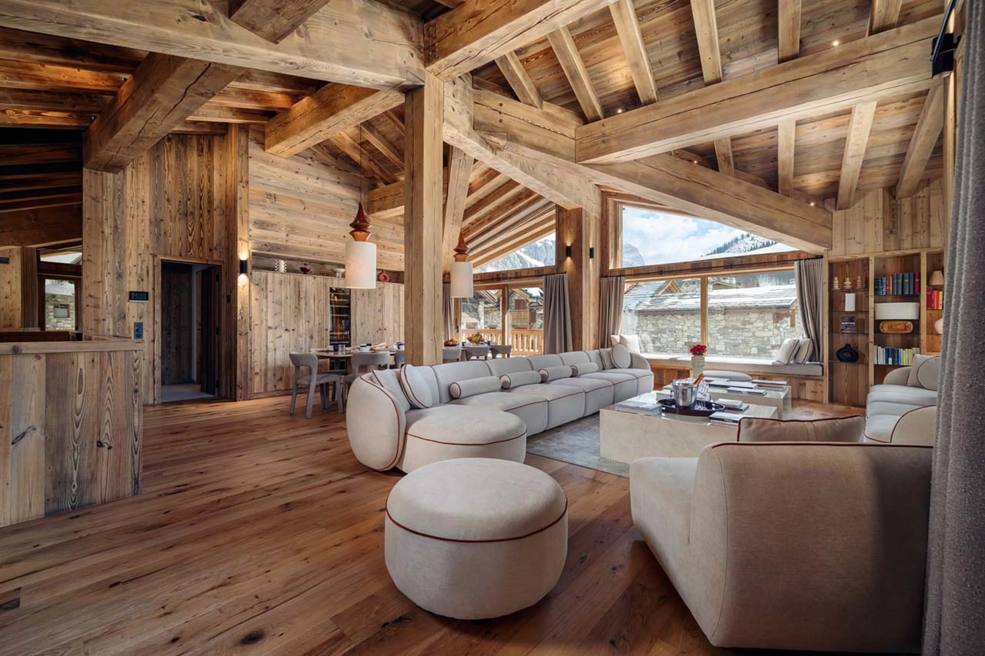 Living and dining space at Chalet Cervinia in Val d'Isere
