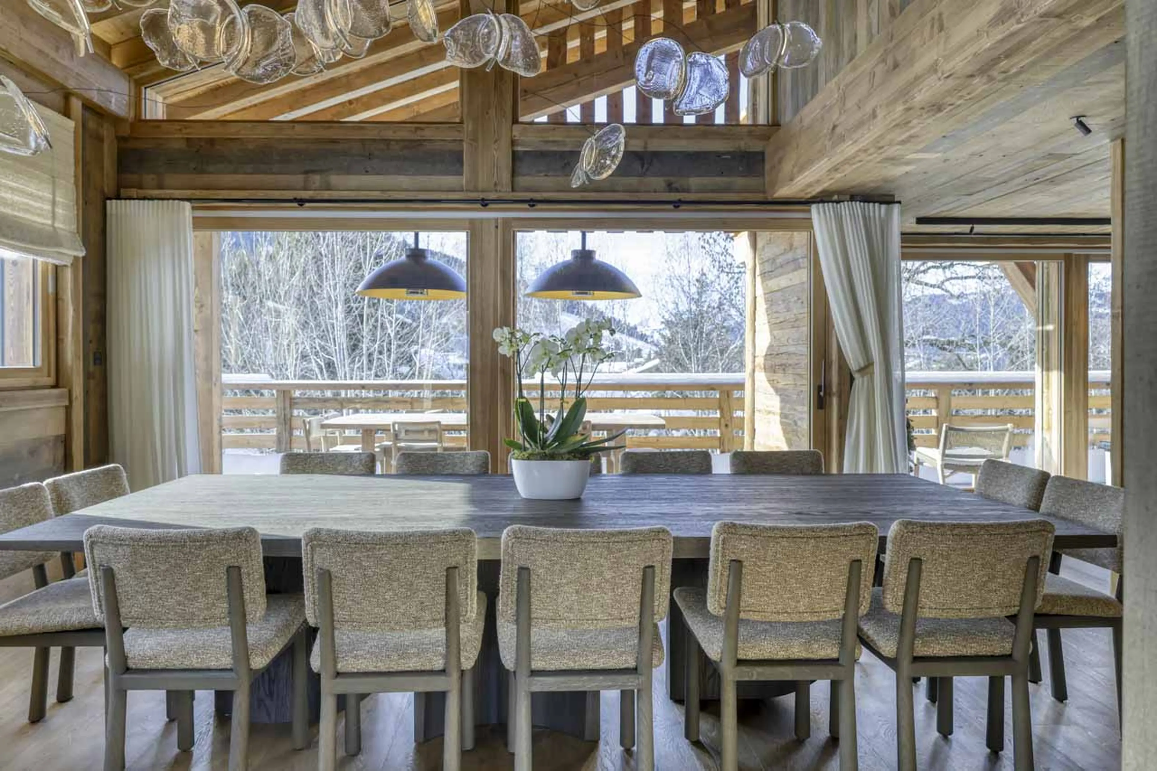 Dining room at Chalet Cham Lou Ka in Megeve