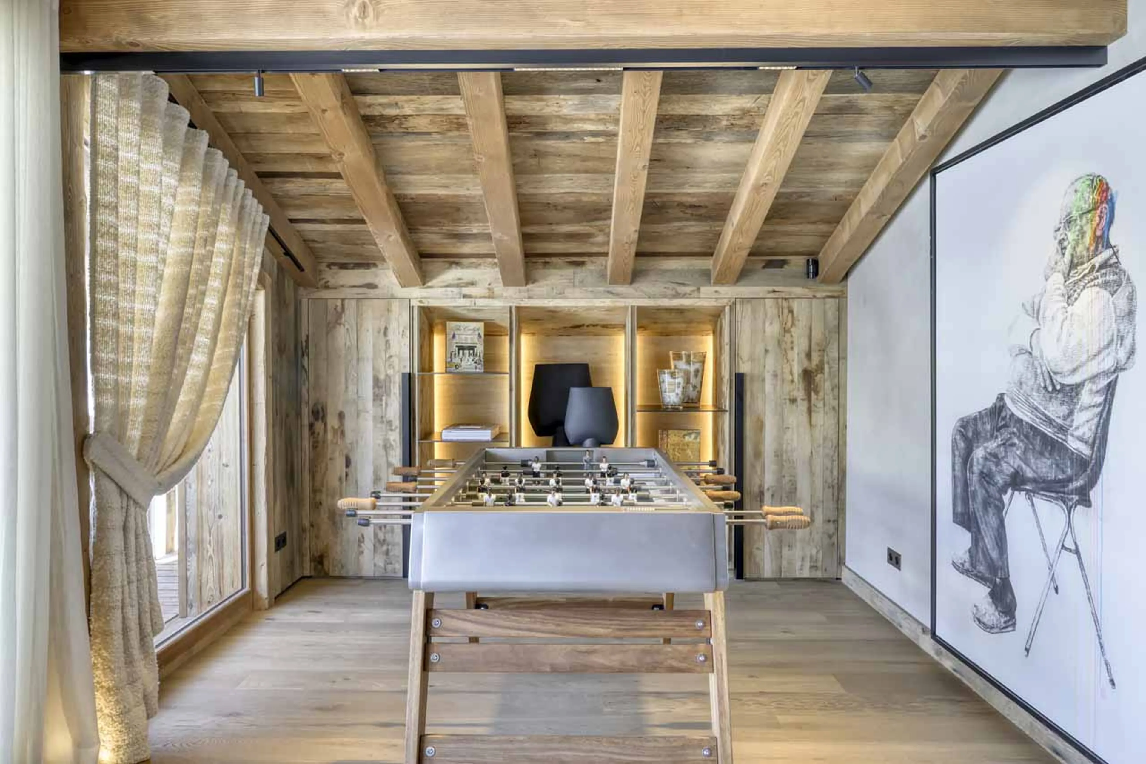 Games room at Chalet Cham Lou Ka in Megeve