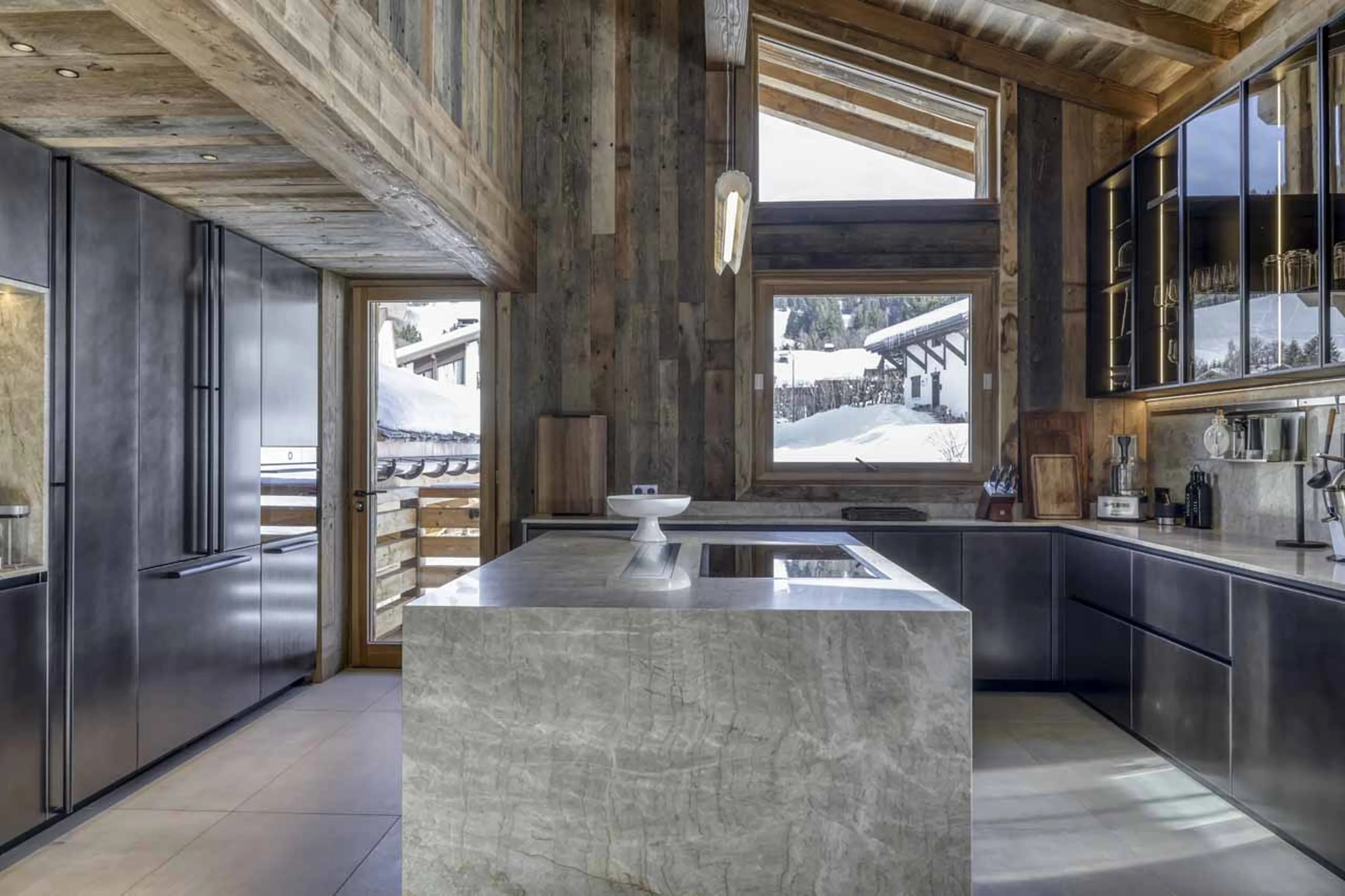 Kitchen at Chalet Cham Lou Ka in Megeve