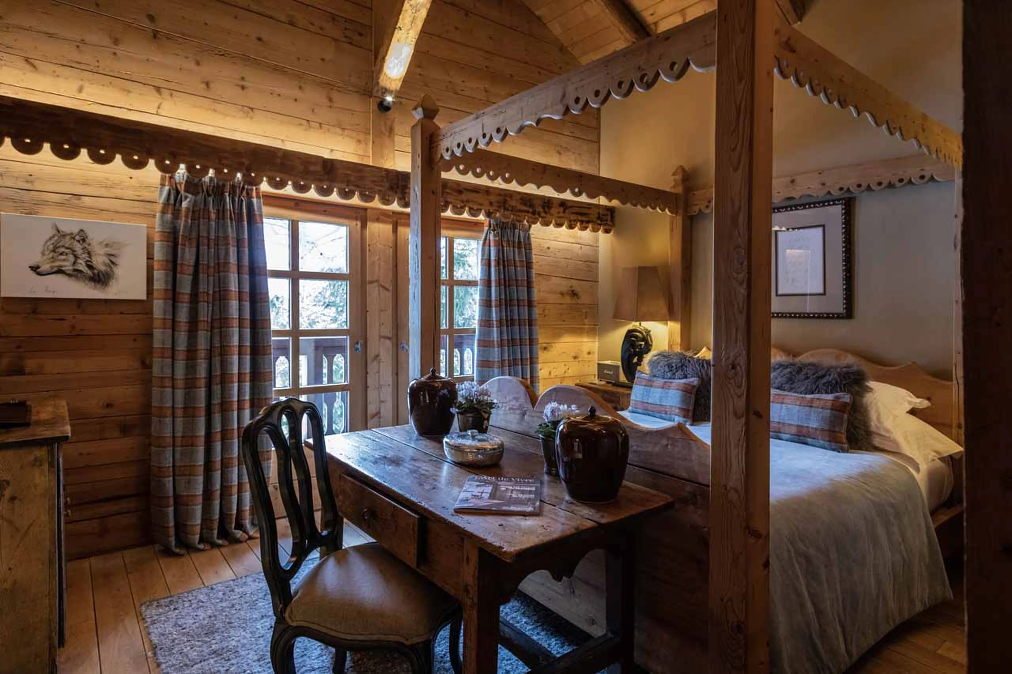 Bedroom one at Chalet Chatel in Megeve