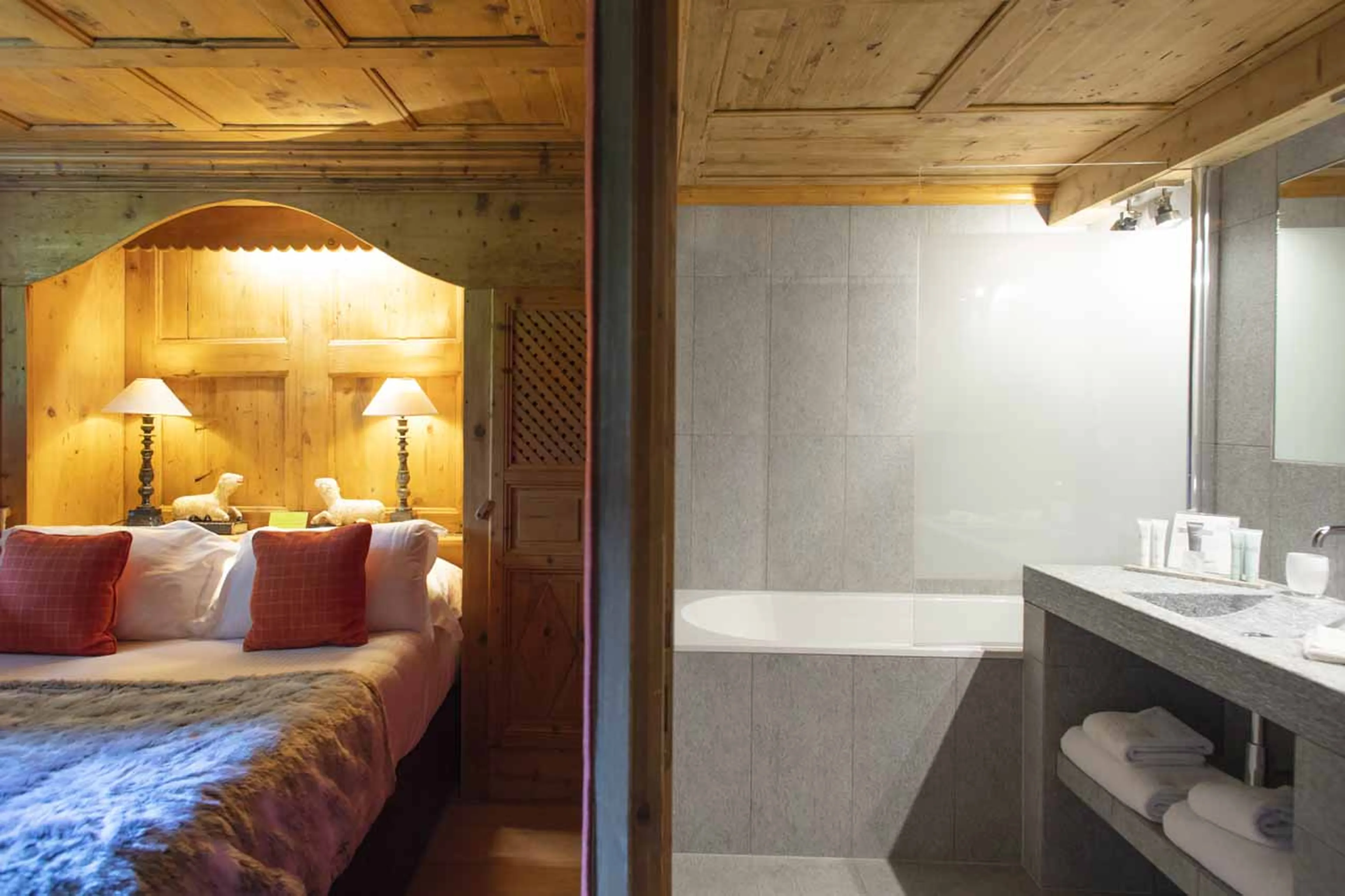 En-suite bathroom at  Chalet Chatel in Megeve