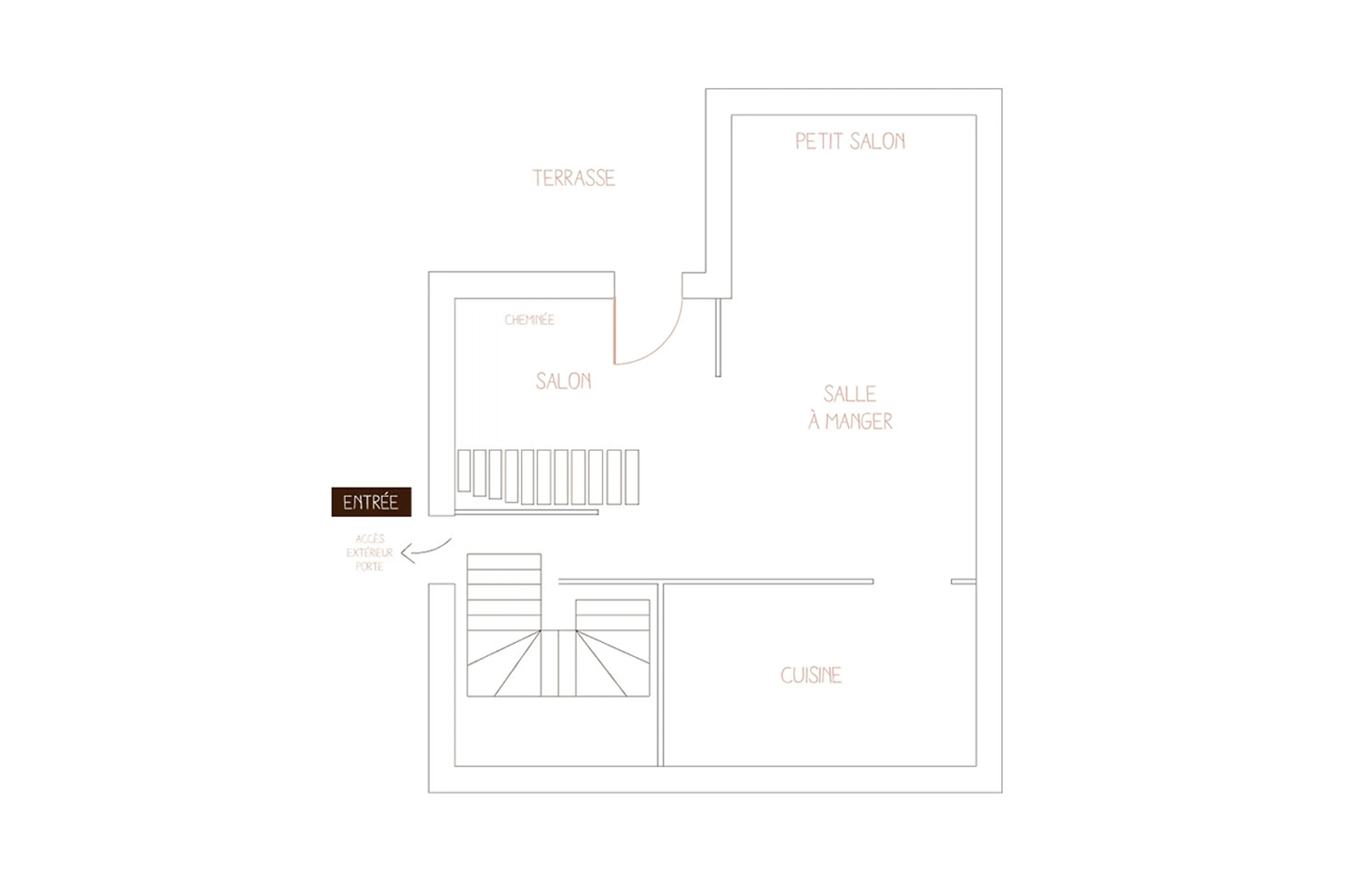 Level 0 floor plan of Chalet Chatel in Megeve