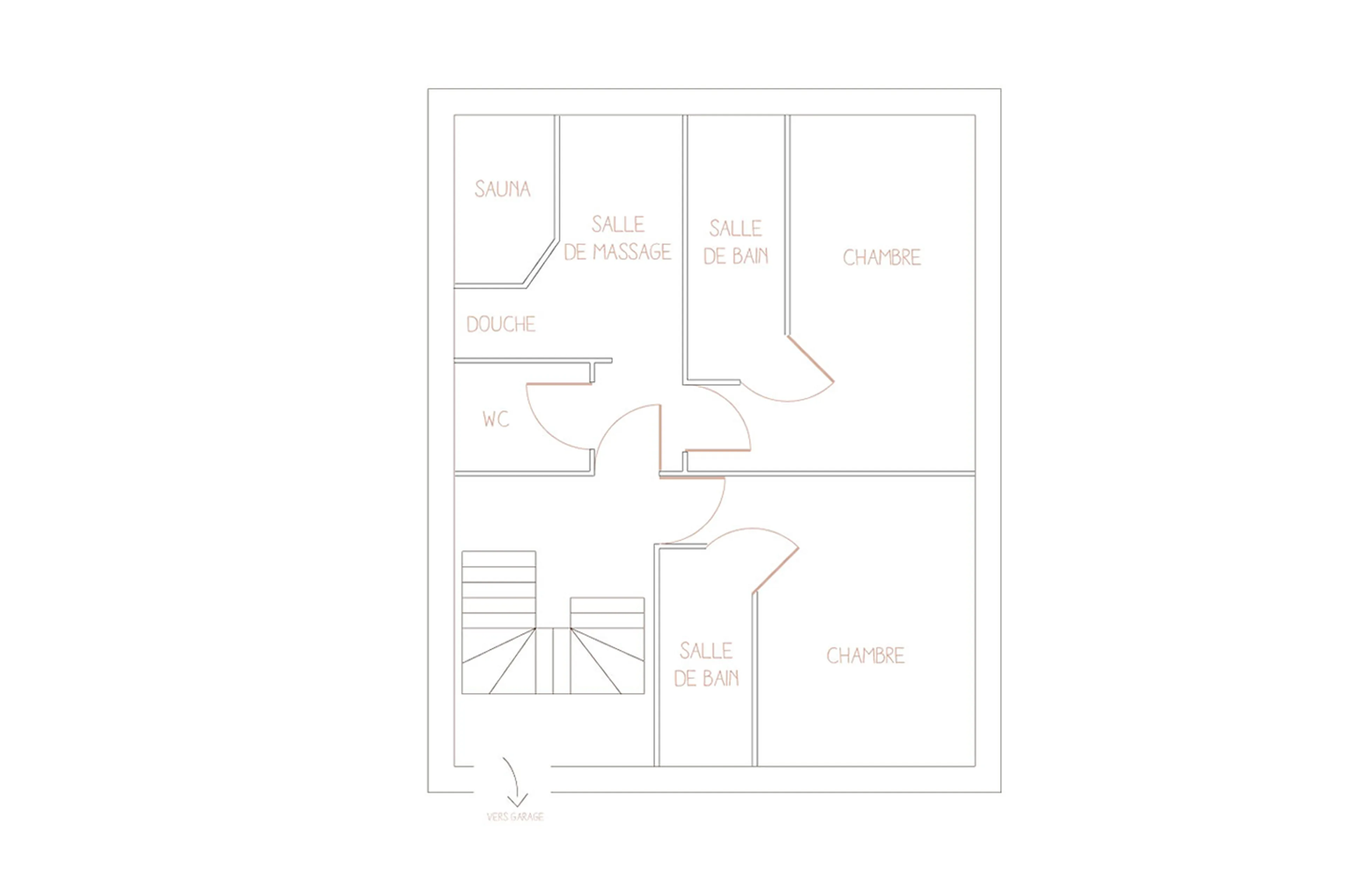 Level -1 floor plan of Chalet Chatel in Megeve