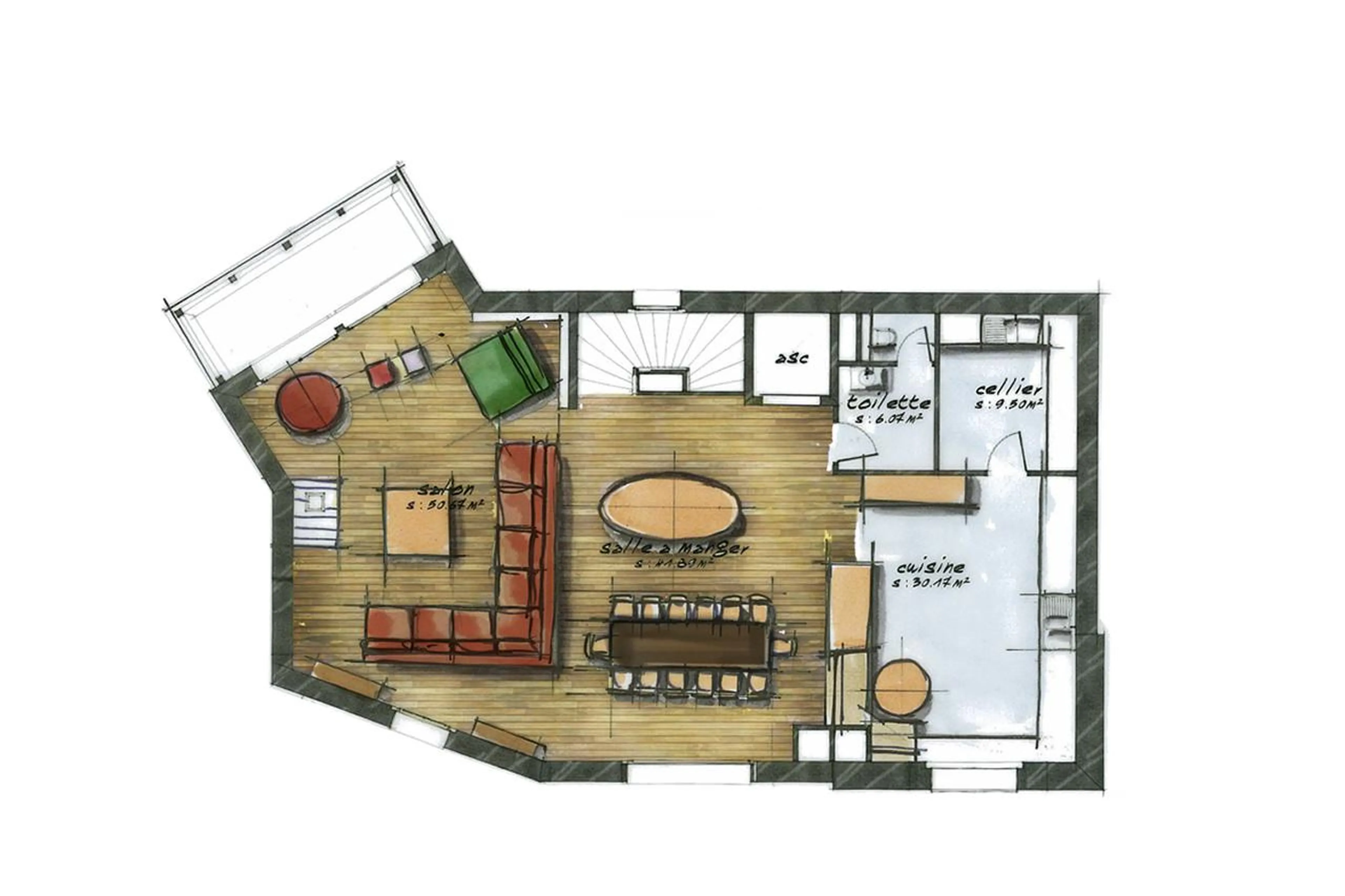 Level 2 floor plan of Chalet Chene in Val d’Isere