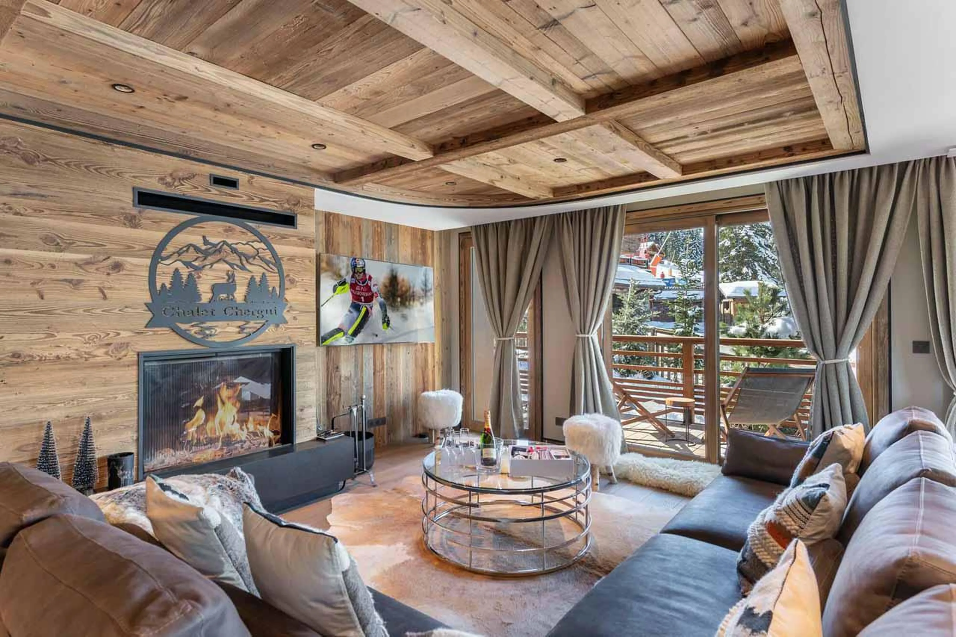 Living area at Chalet Chergui in Meribel