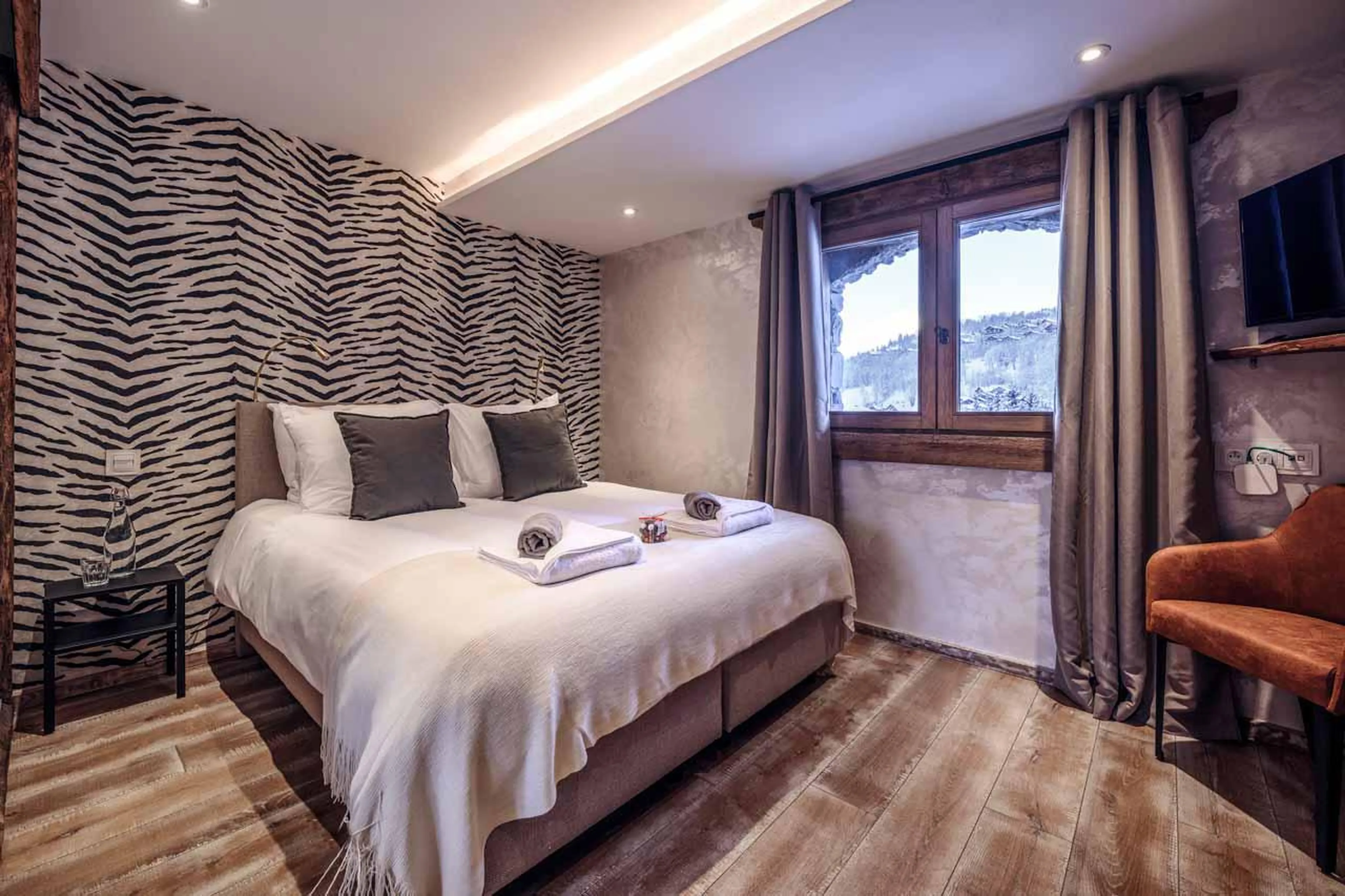 Bedroom two at Chalet Cheval Blanc in Meribel