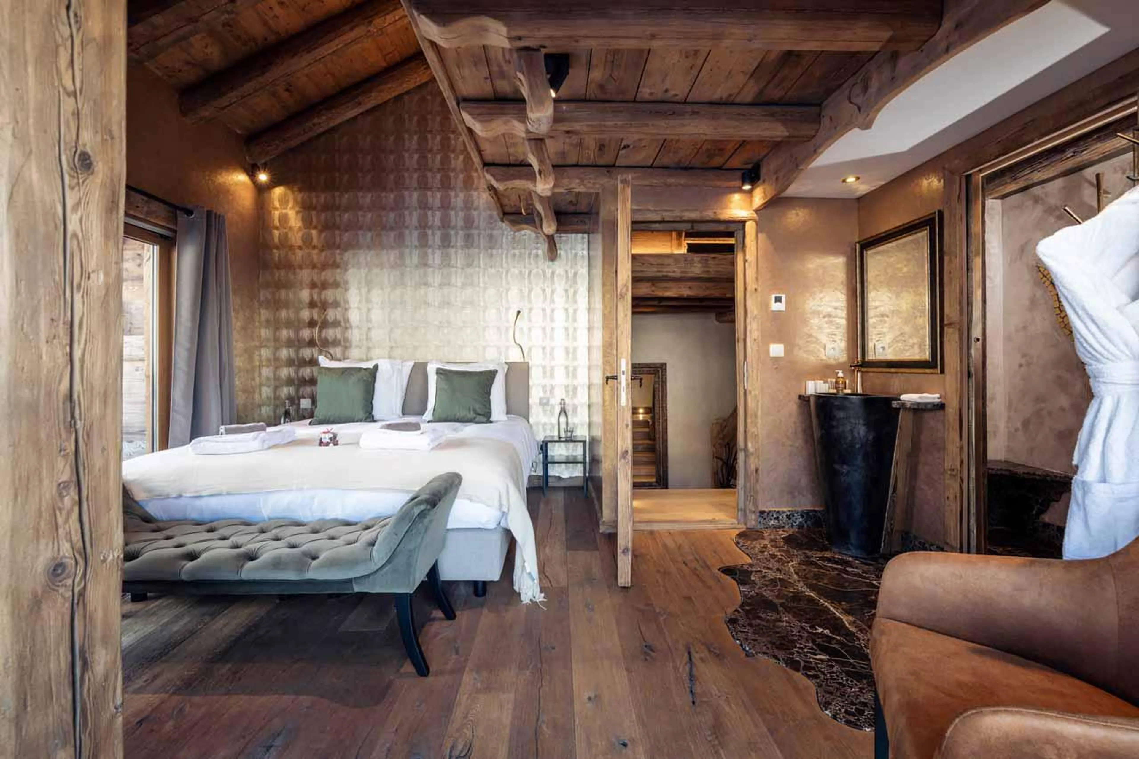Bedroom four at Chalet Cheval Blanc in Meribel