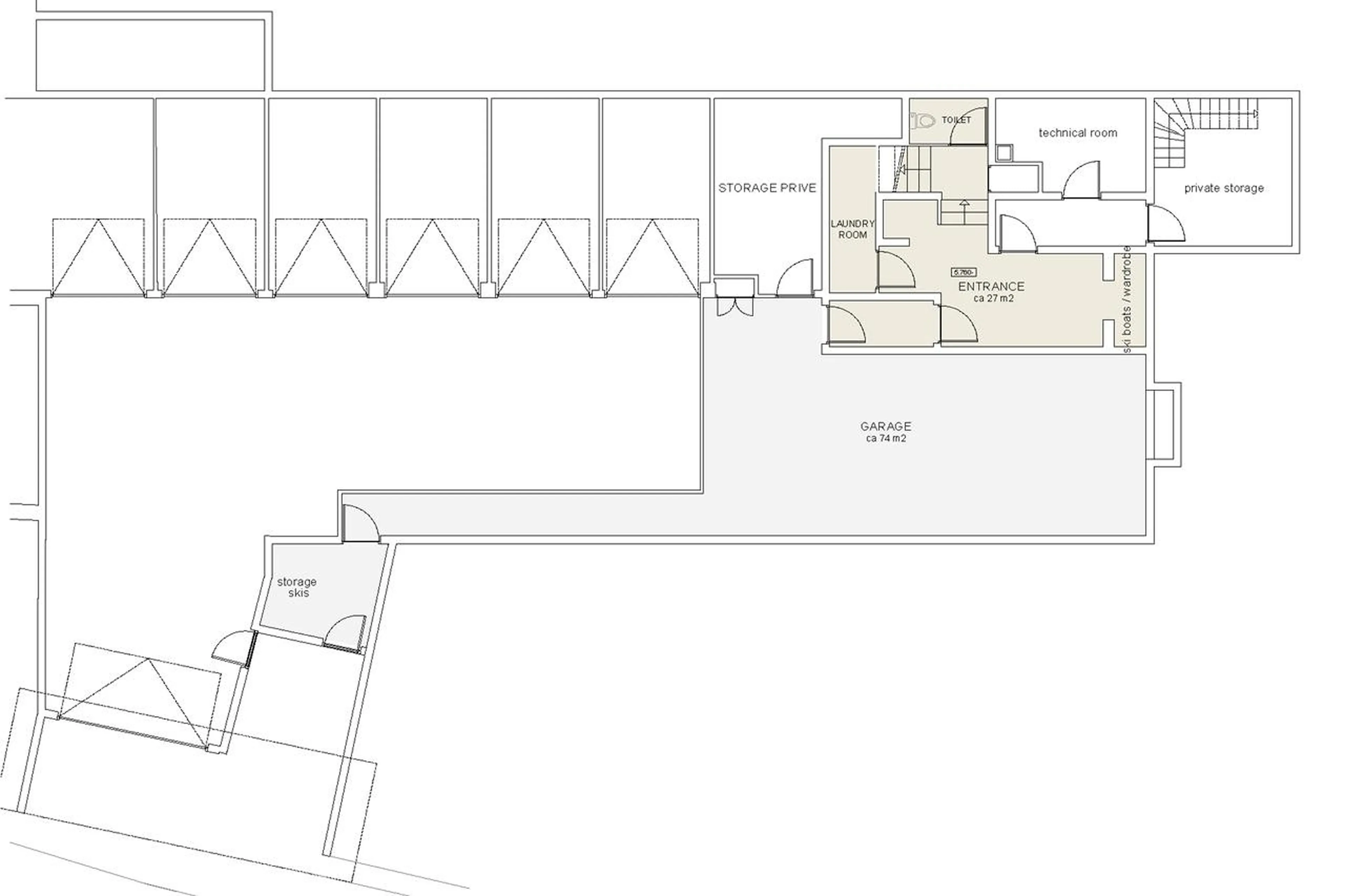 Level -2 floor plan of Chalet Cheval Blanc in Meribel
