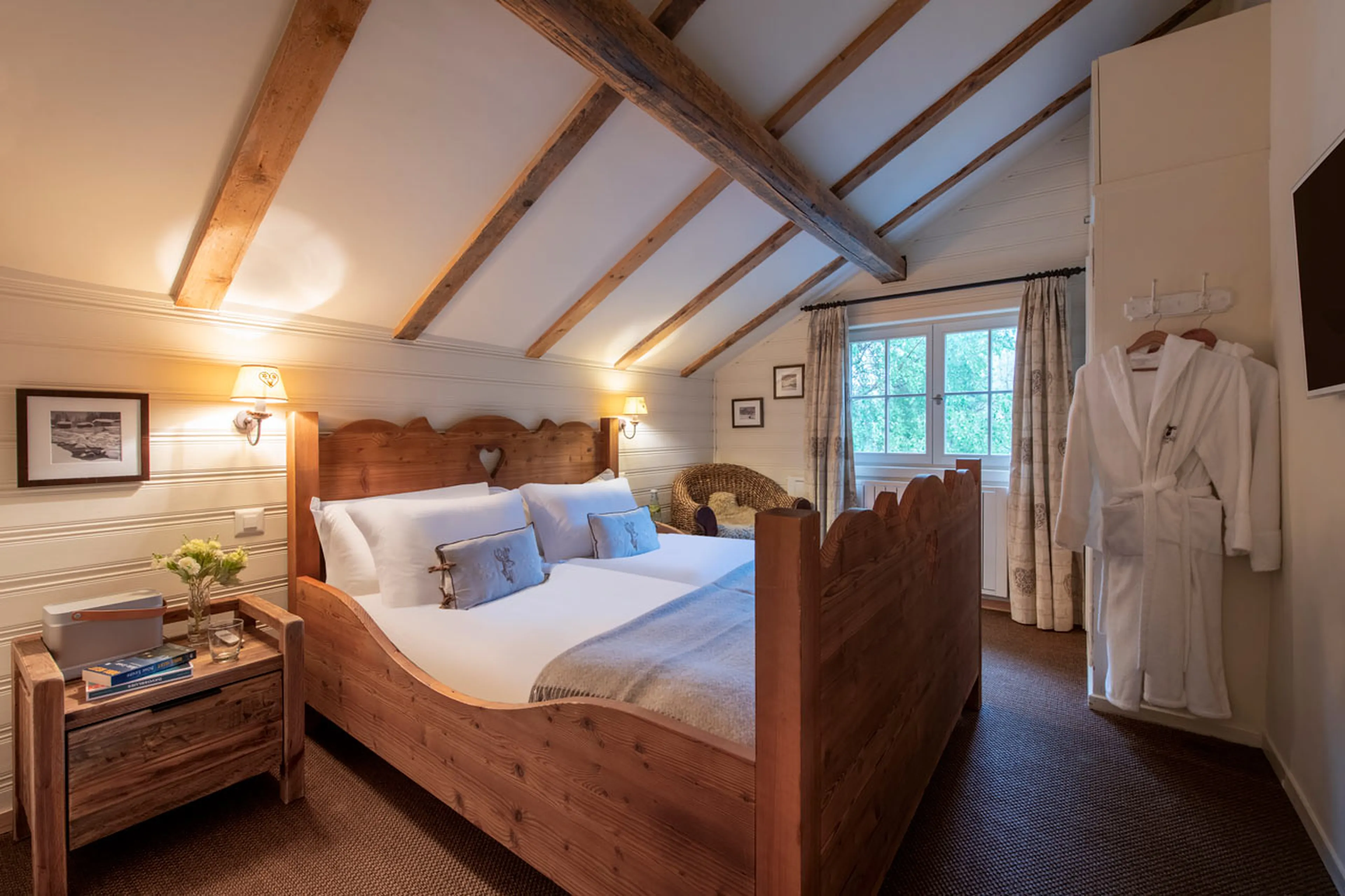 Bedroom one at Chalet Chocolate Box in Davos