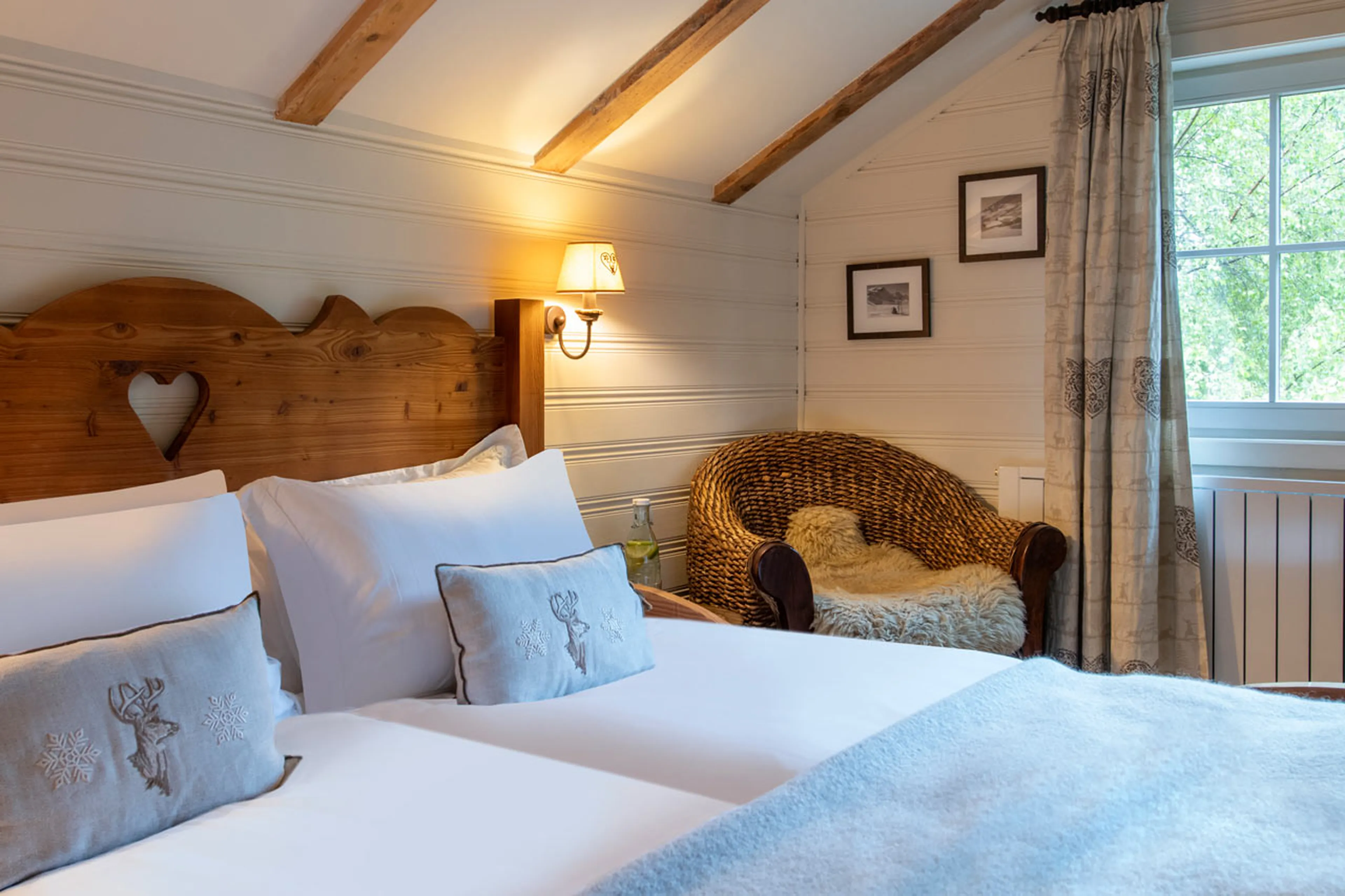 Detail in bedroom one at Chalet Chocolate Box in Davos