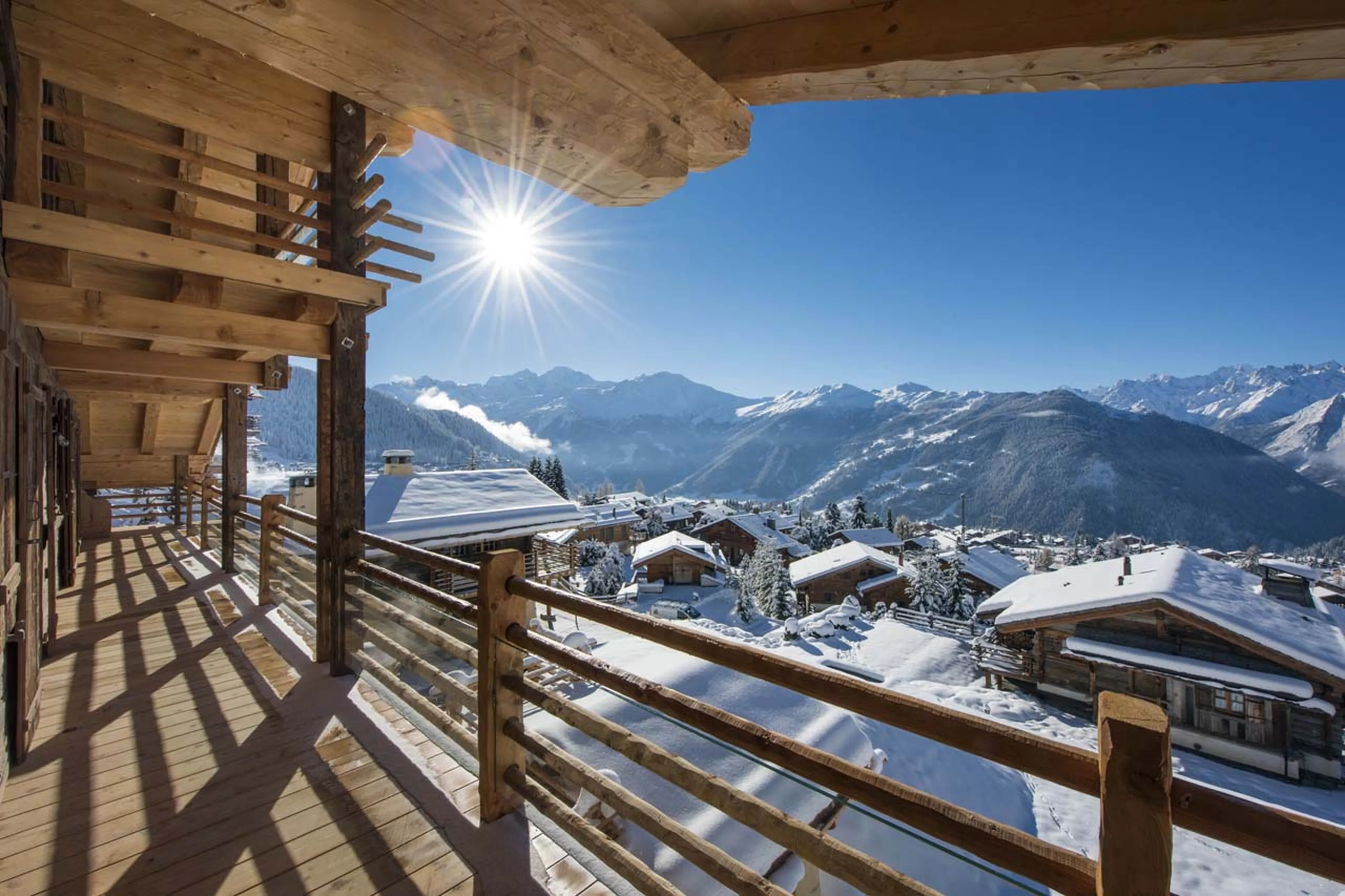 Balcony views from Chalet Chouqui in Verbier