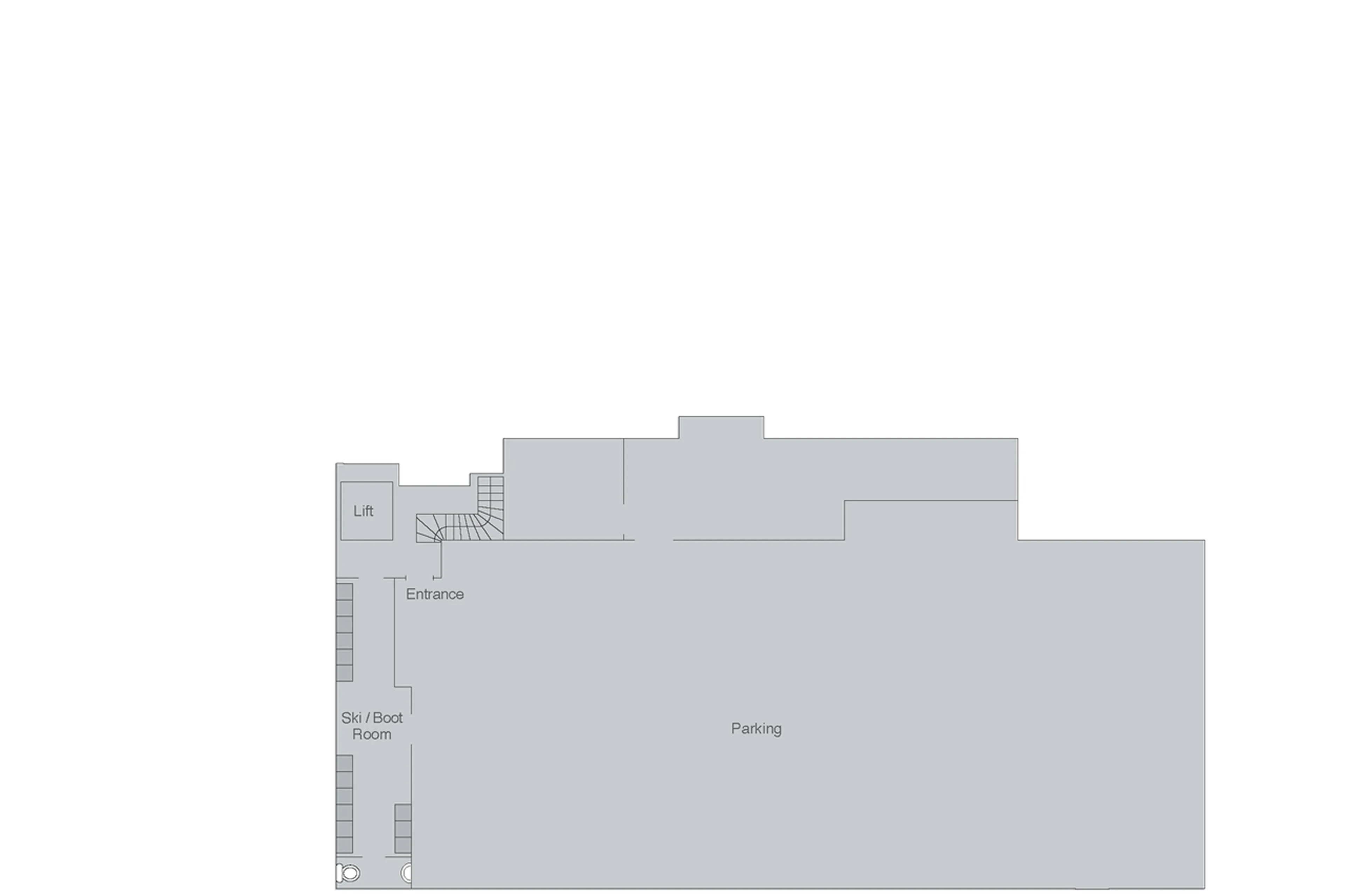 Level -2 floor plan of Chalet Chouqui in Verbier