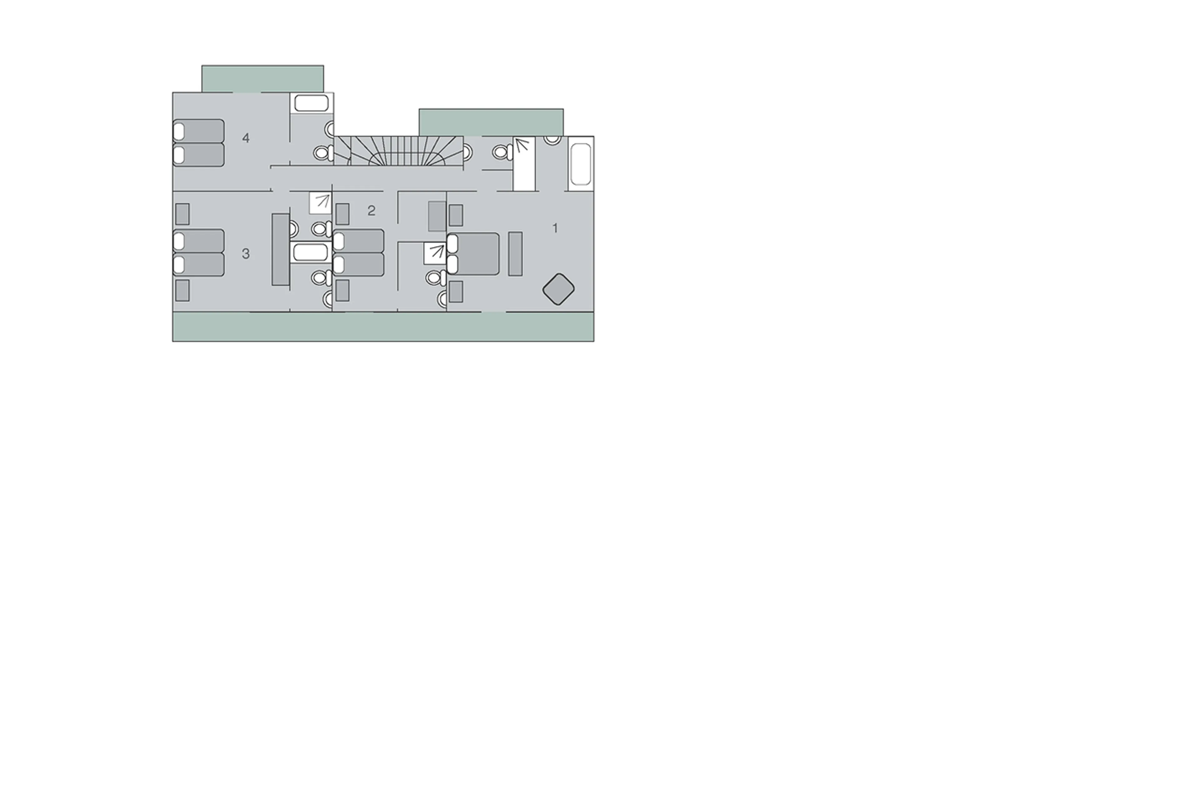 Level 2 floor plan of Chalet Chouqui in Verbier
