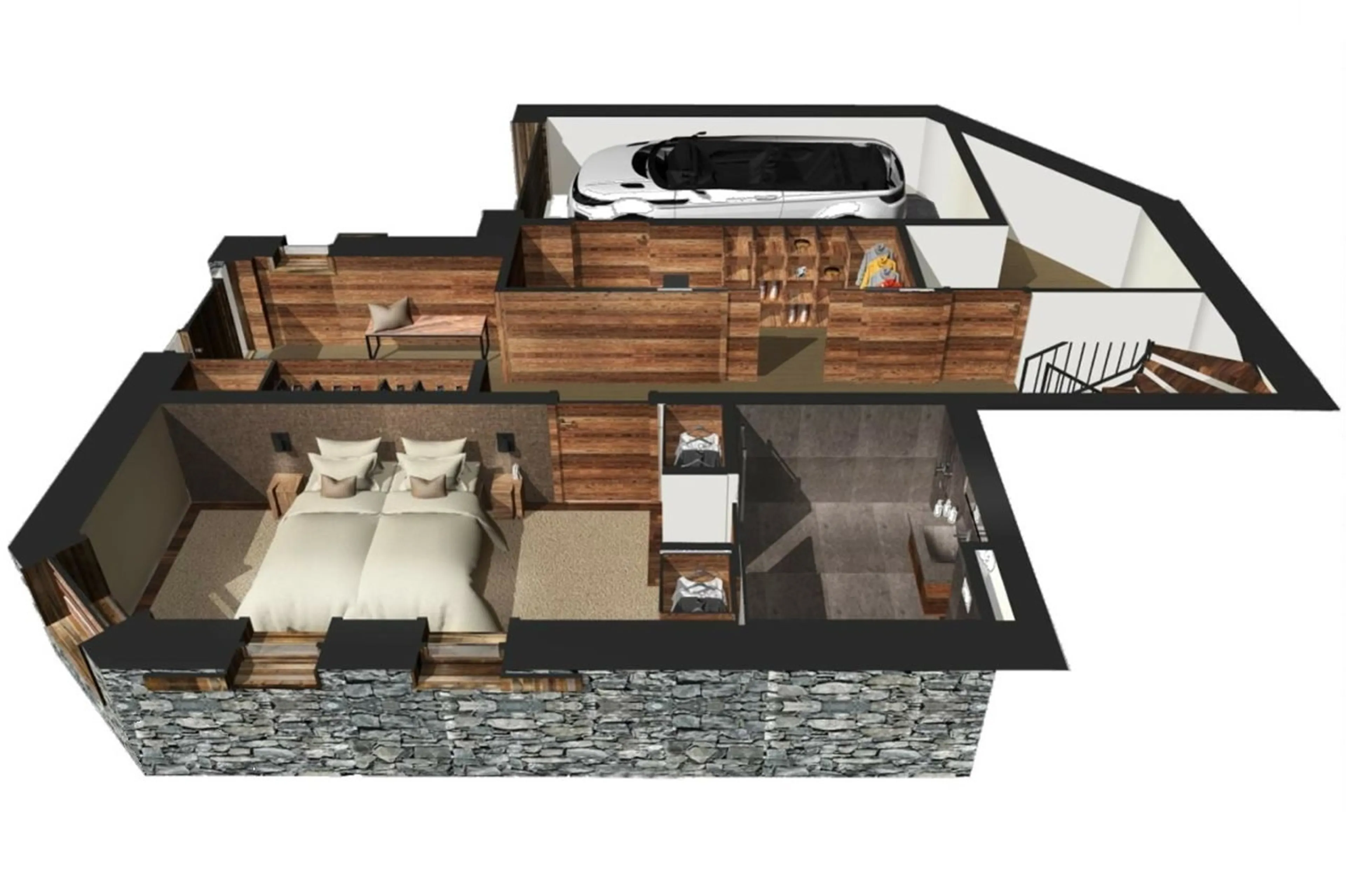 Level 0 floor plan of Chalet Ciuk in Courchevel 1550
