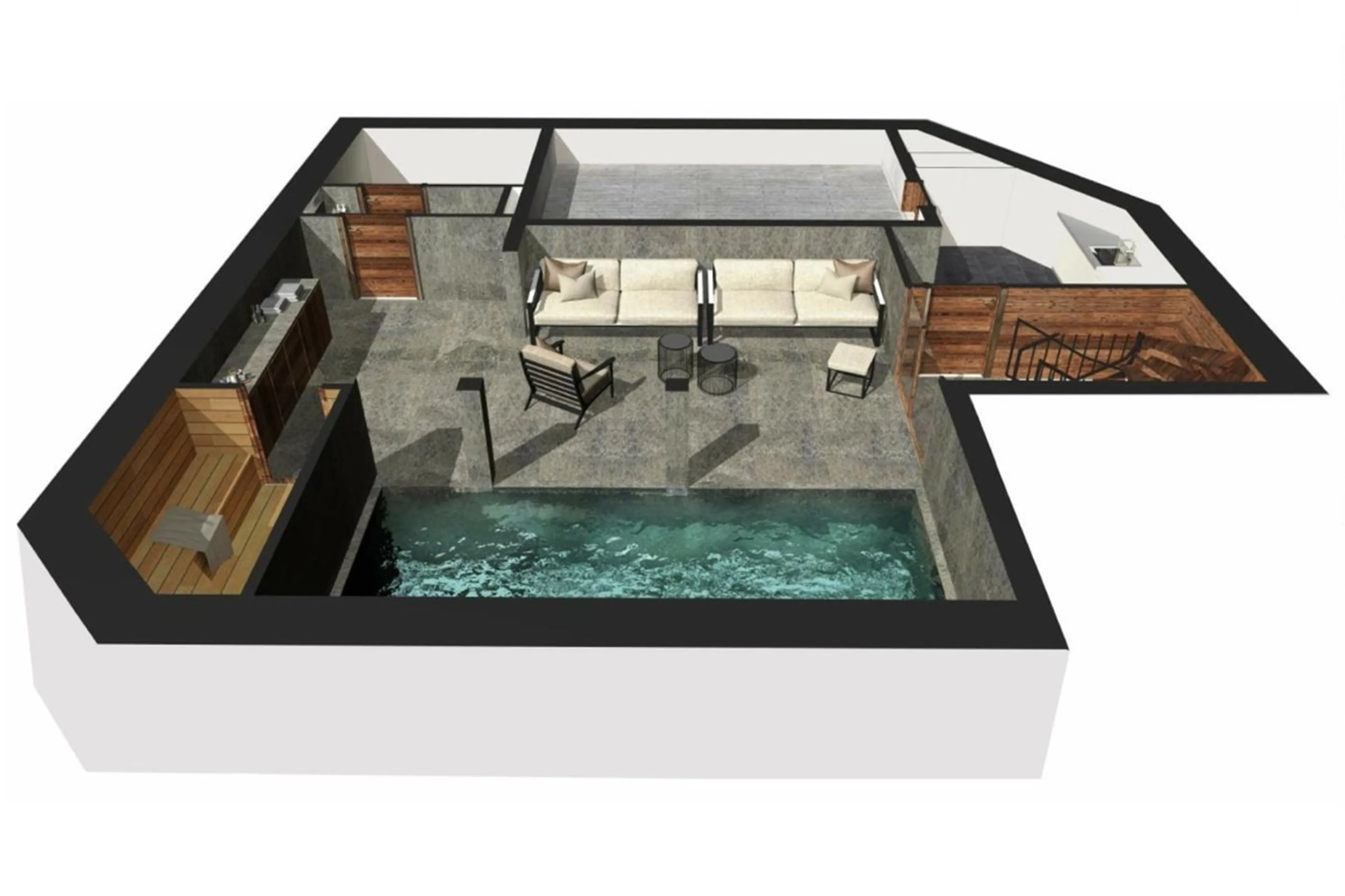 Level -1 floor plan of Chalet Ciuk in Courchevel 1550