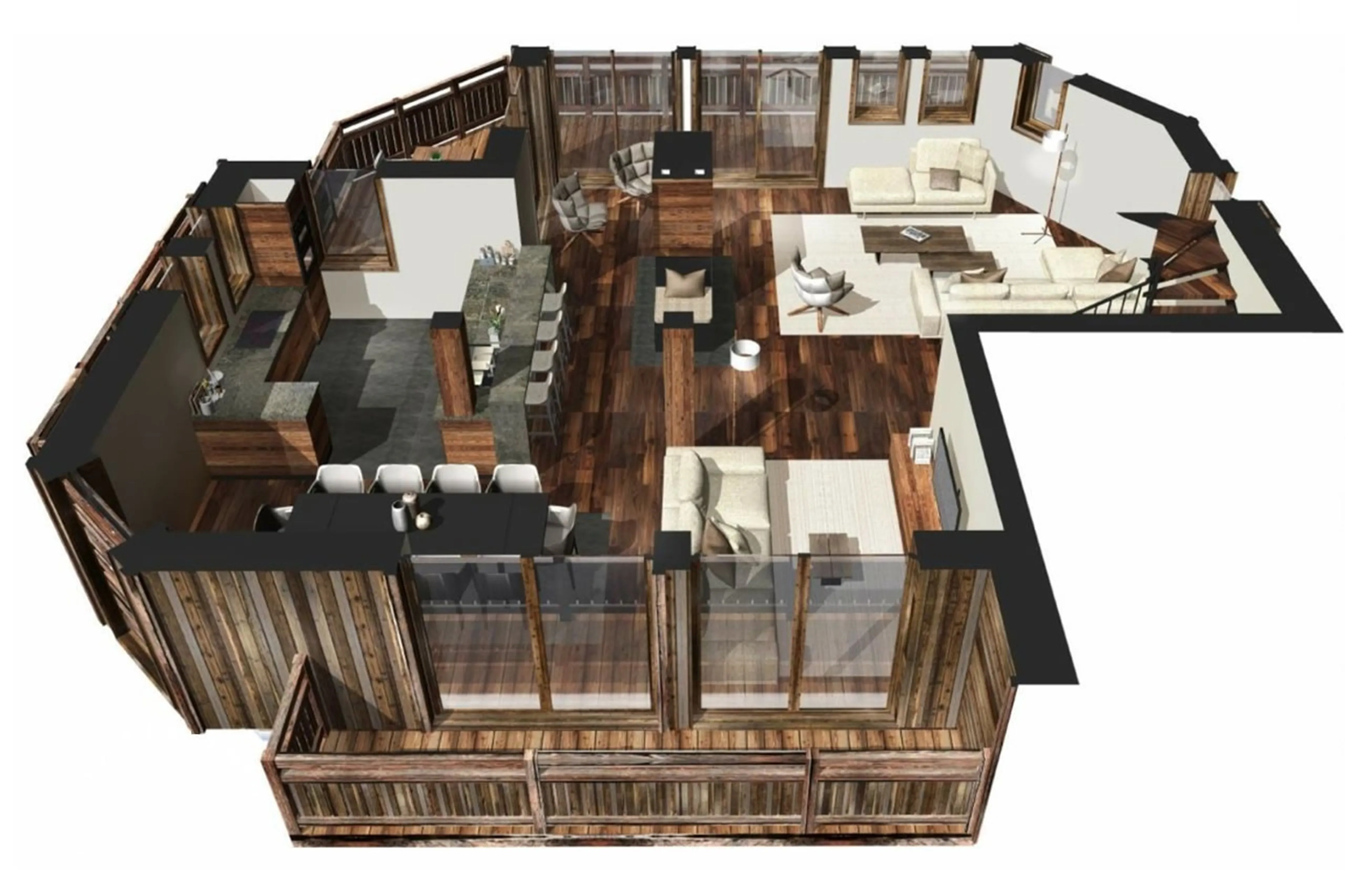 Level 2 floor plan of Chalet Ciuk in Courchevel 1550