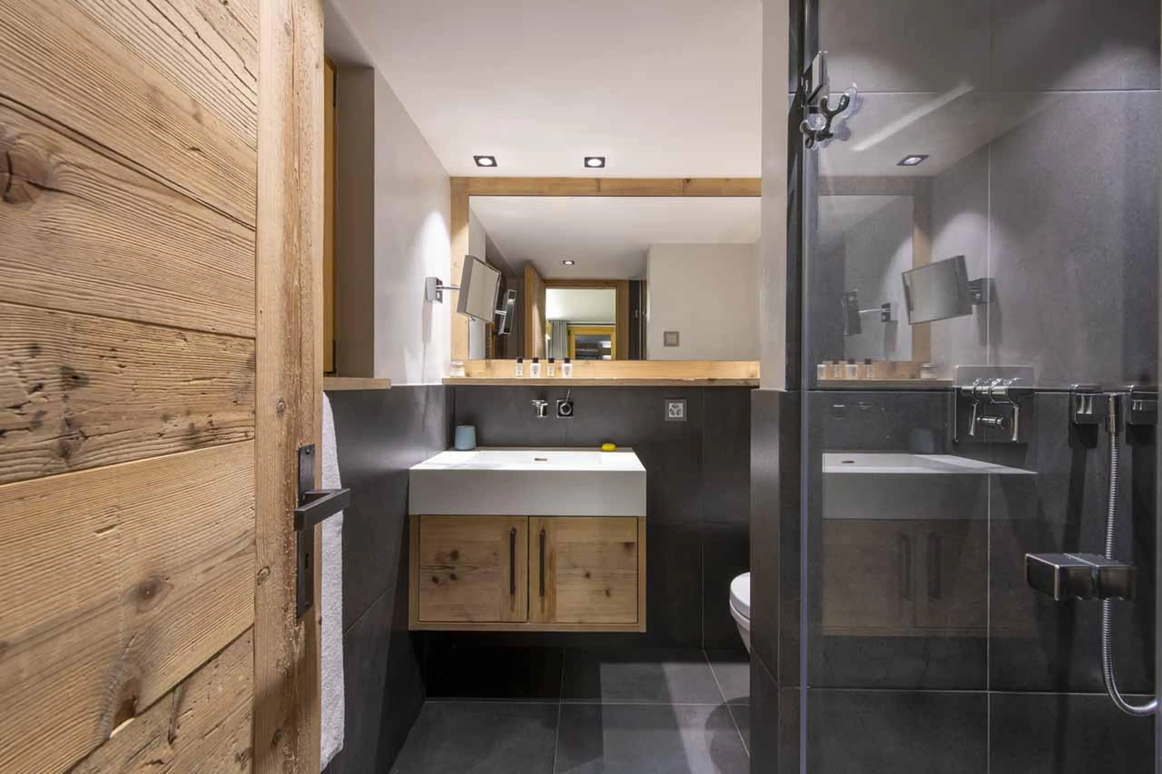 Shower room at Chalet Clambinet in Verbier