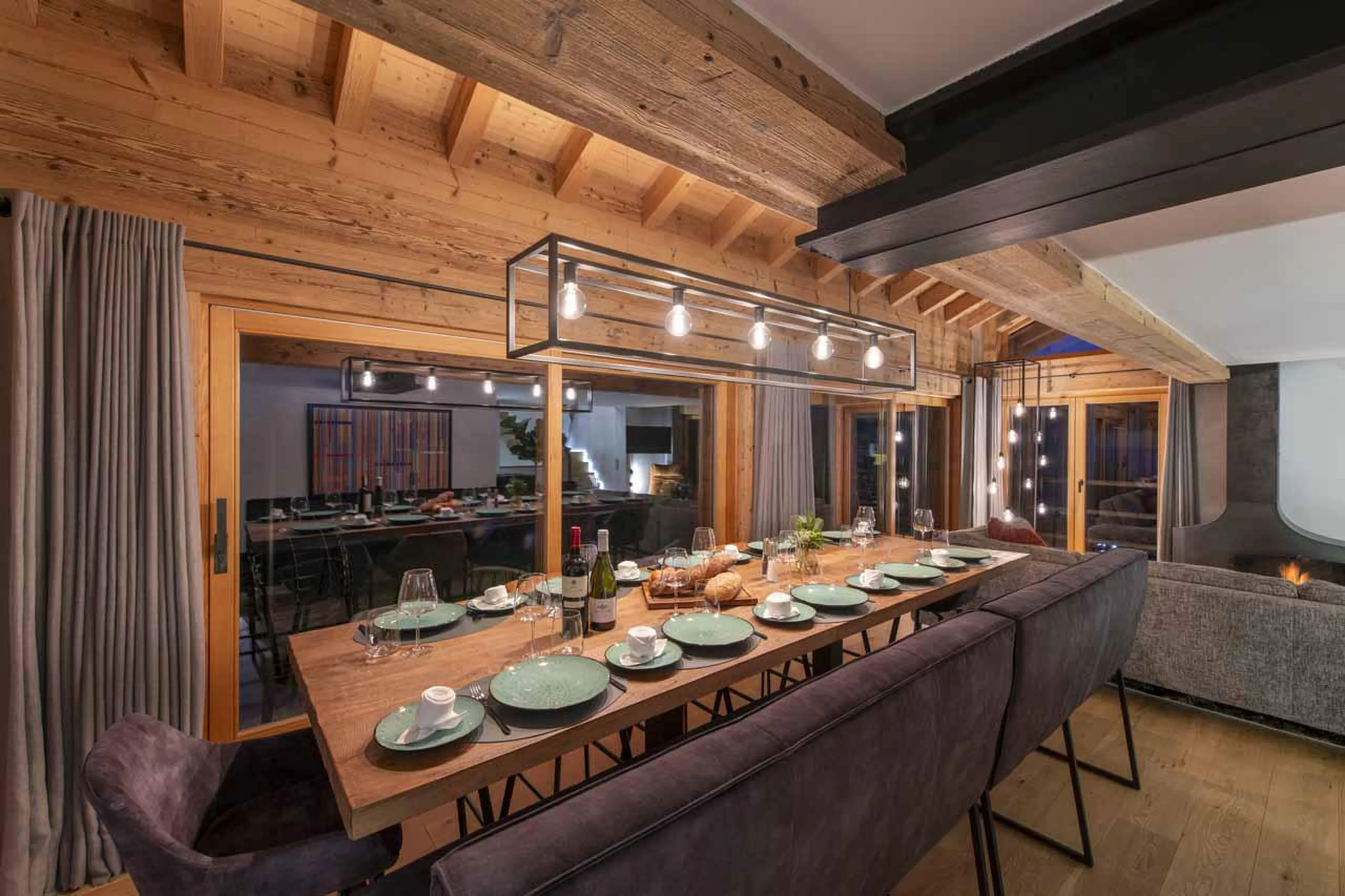 Dining area at Chalet Clambinet in Verbier