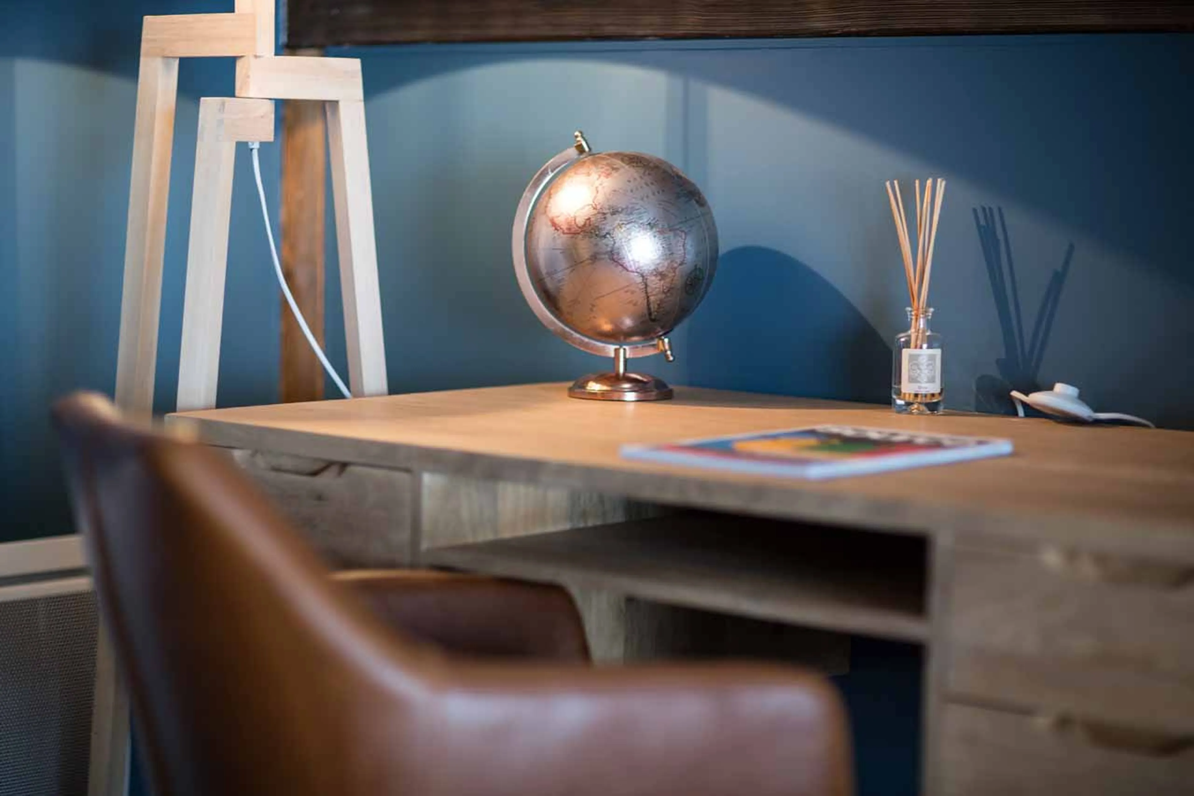 Desk in bedroom at Chalet Clos Saint Jean in Les Gets