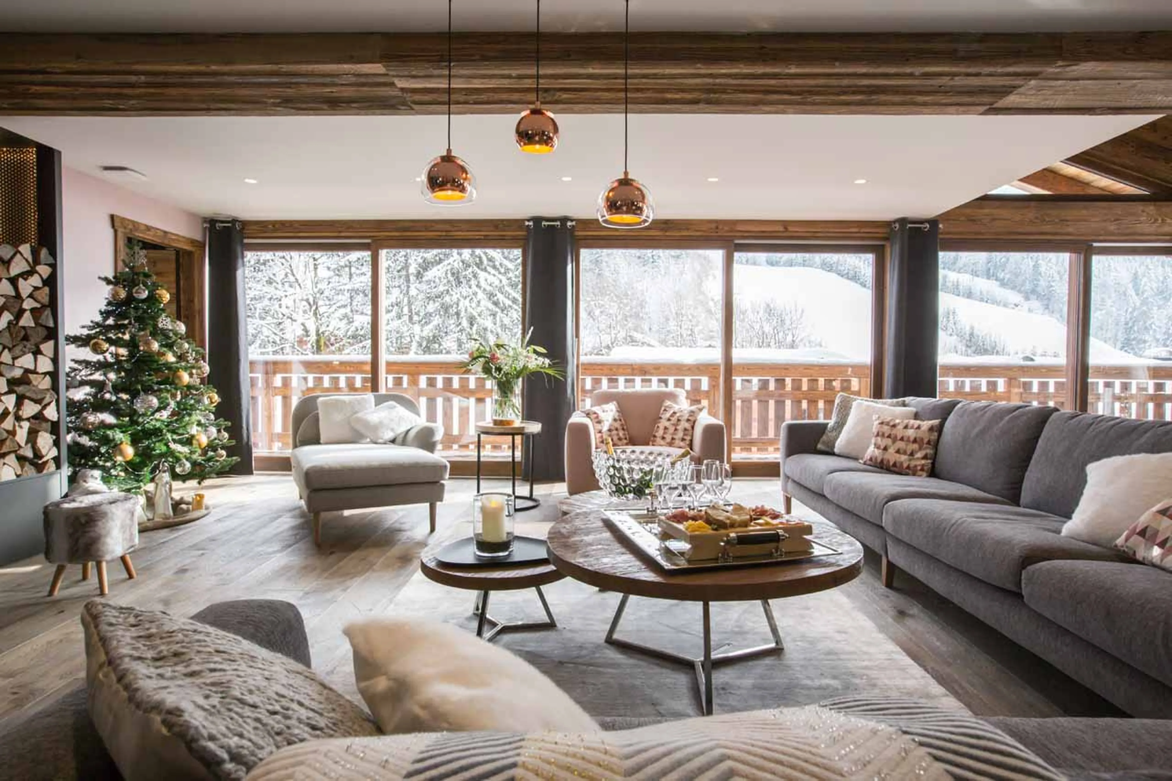 Balcony access from living area of Chalet Clos Saint Jean in Les Gets