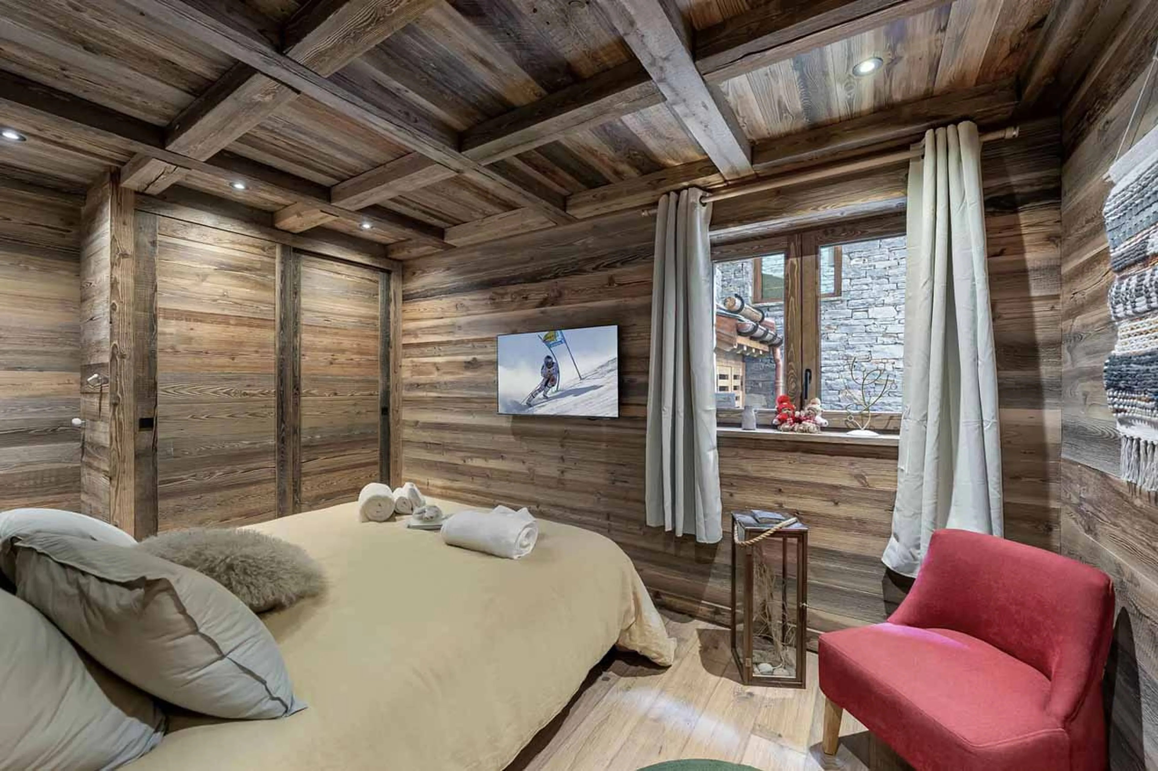 Bedroom one at Chalet Coco Marcel in St Martin de Belleville