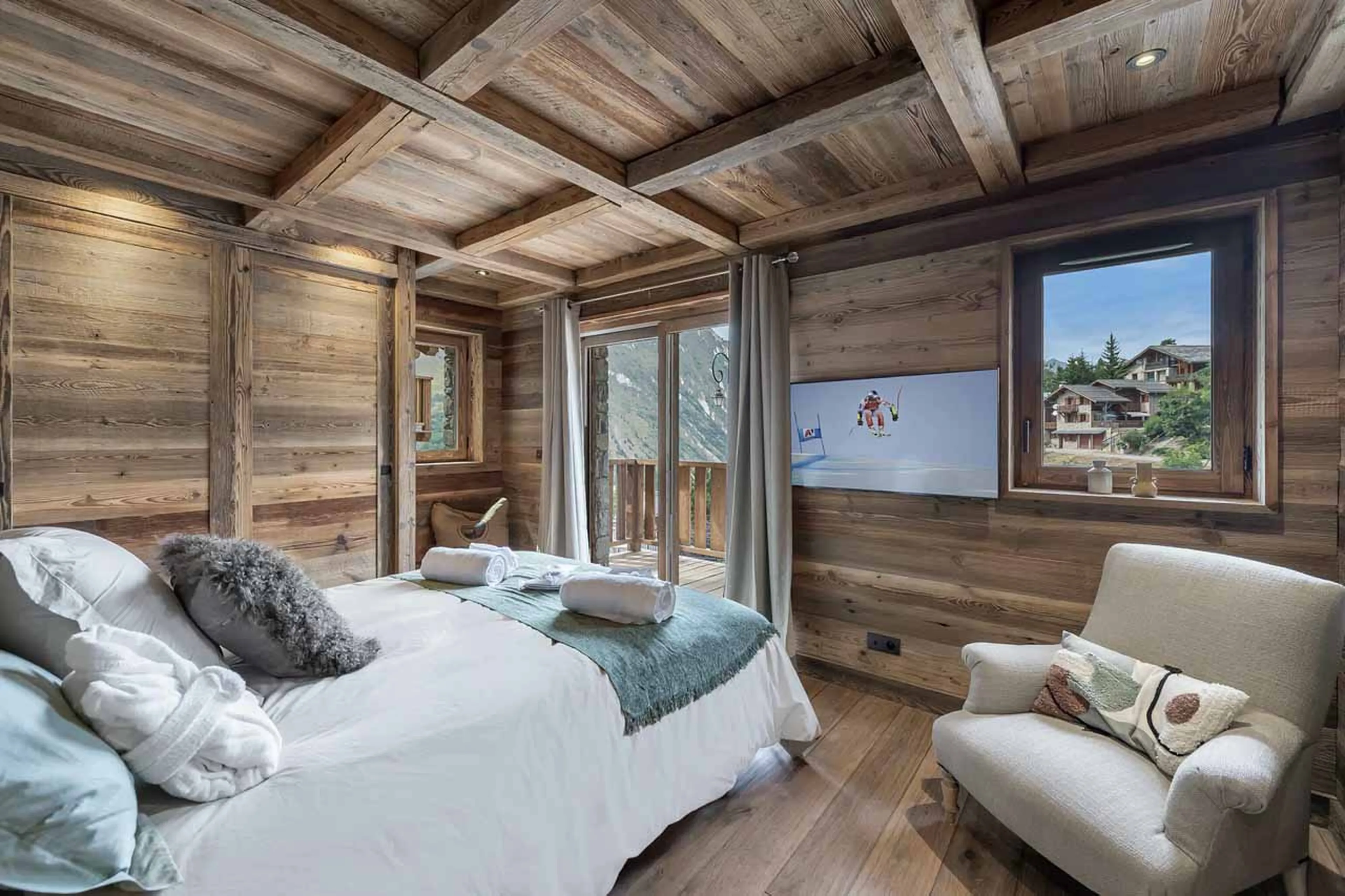 Bedroom two at Chalet Coco Marcel in St Martin de Belleville