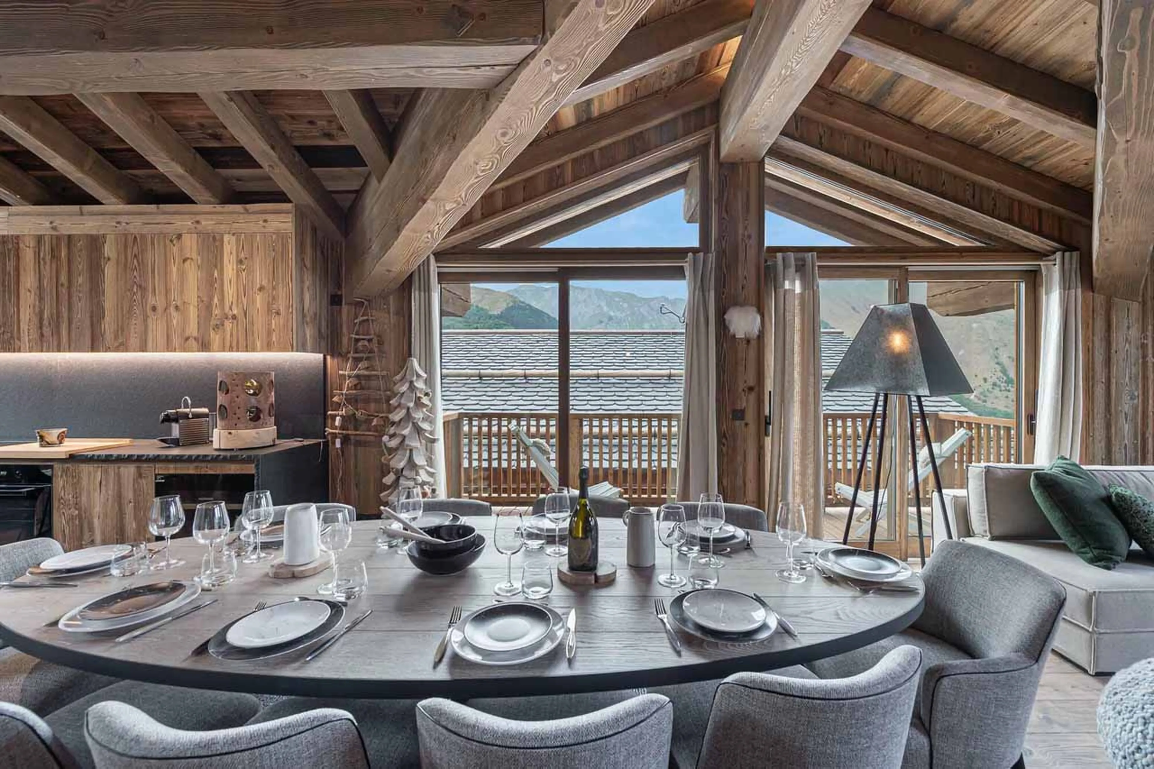 Dining table at Chalet Coco Marcel in St Martin de Belleville