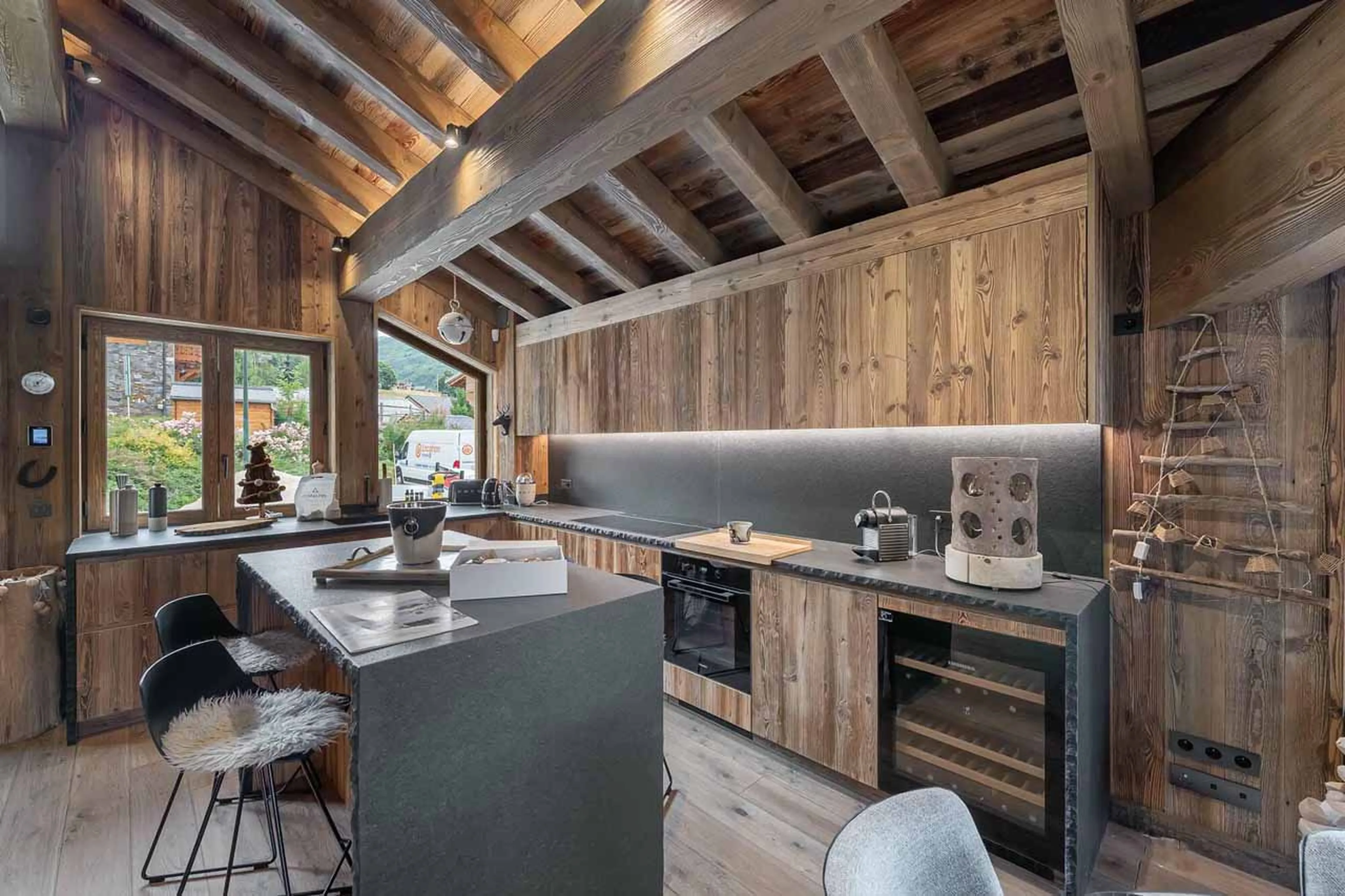 Modern kitchen at Chalet Coco Marcel in St Martin de Belleville