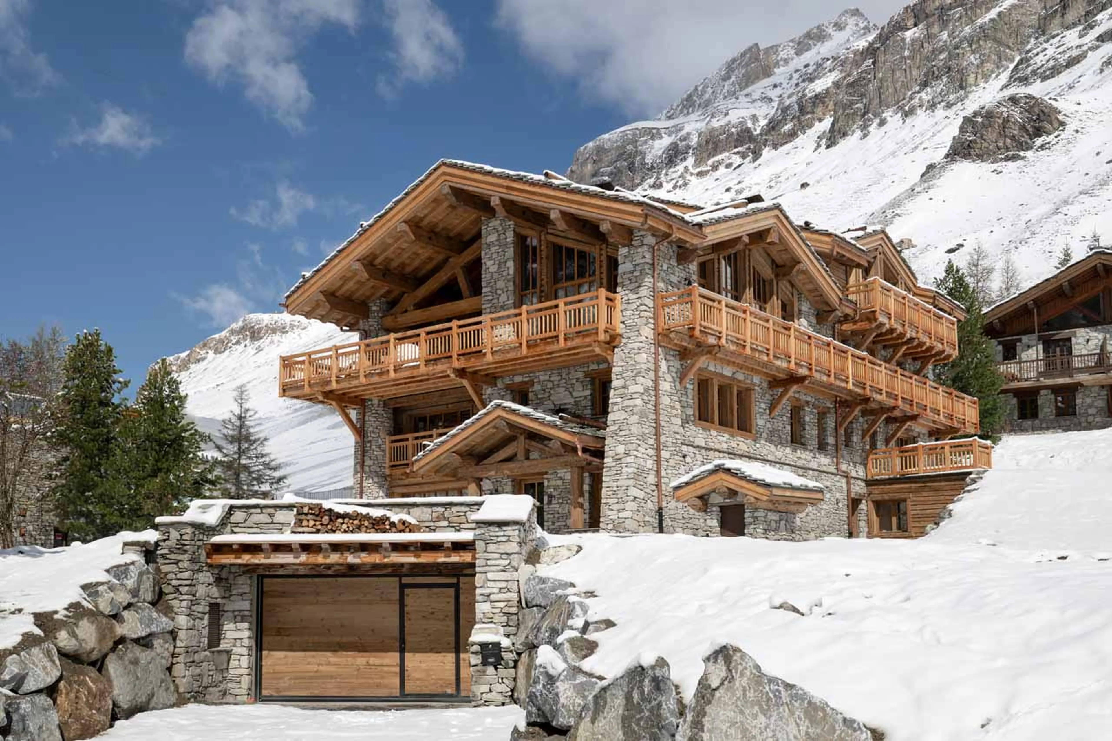 Exterior garage at Chalet Col Pers in Val d'Isere