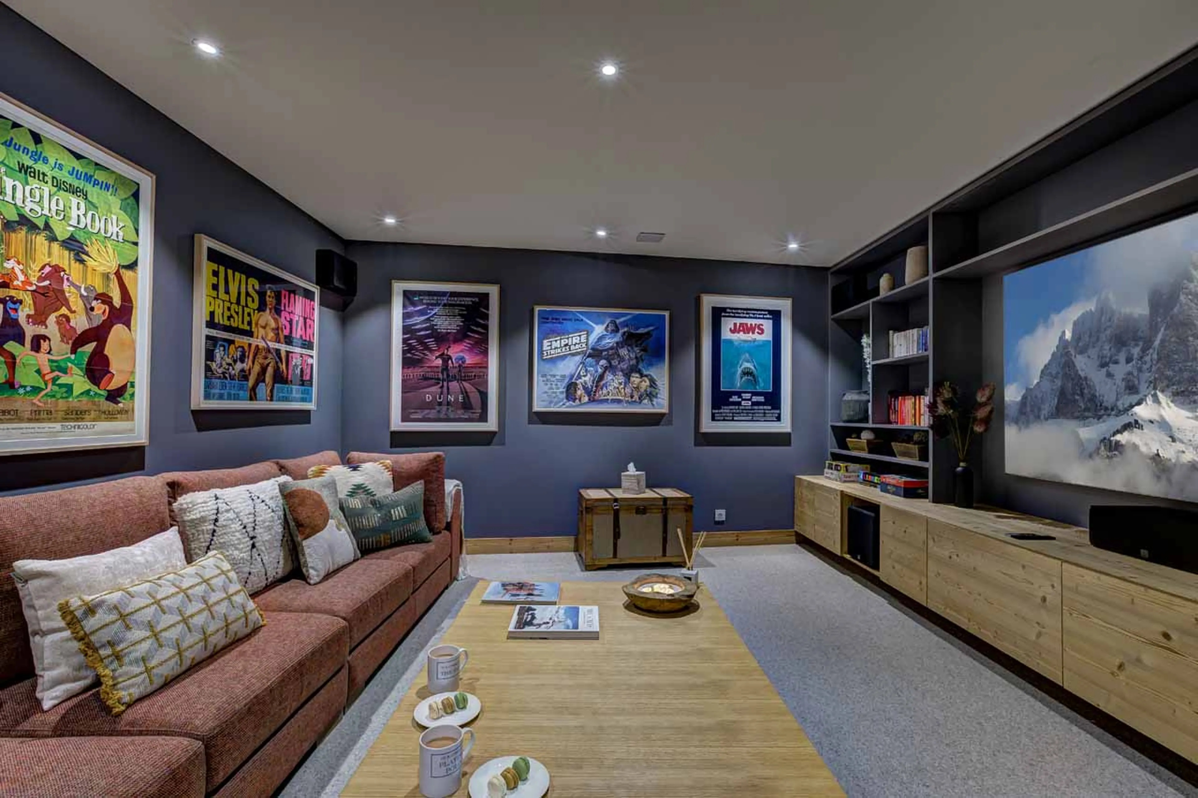 Tv in cinema room at Chalet Constantia in St Martin de Belleville