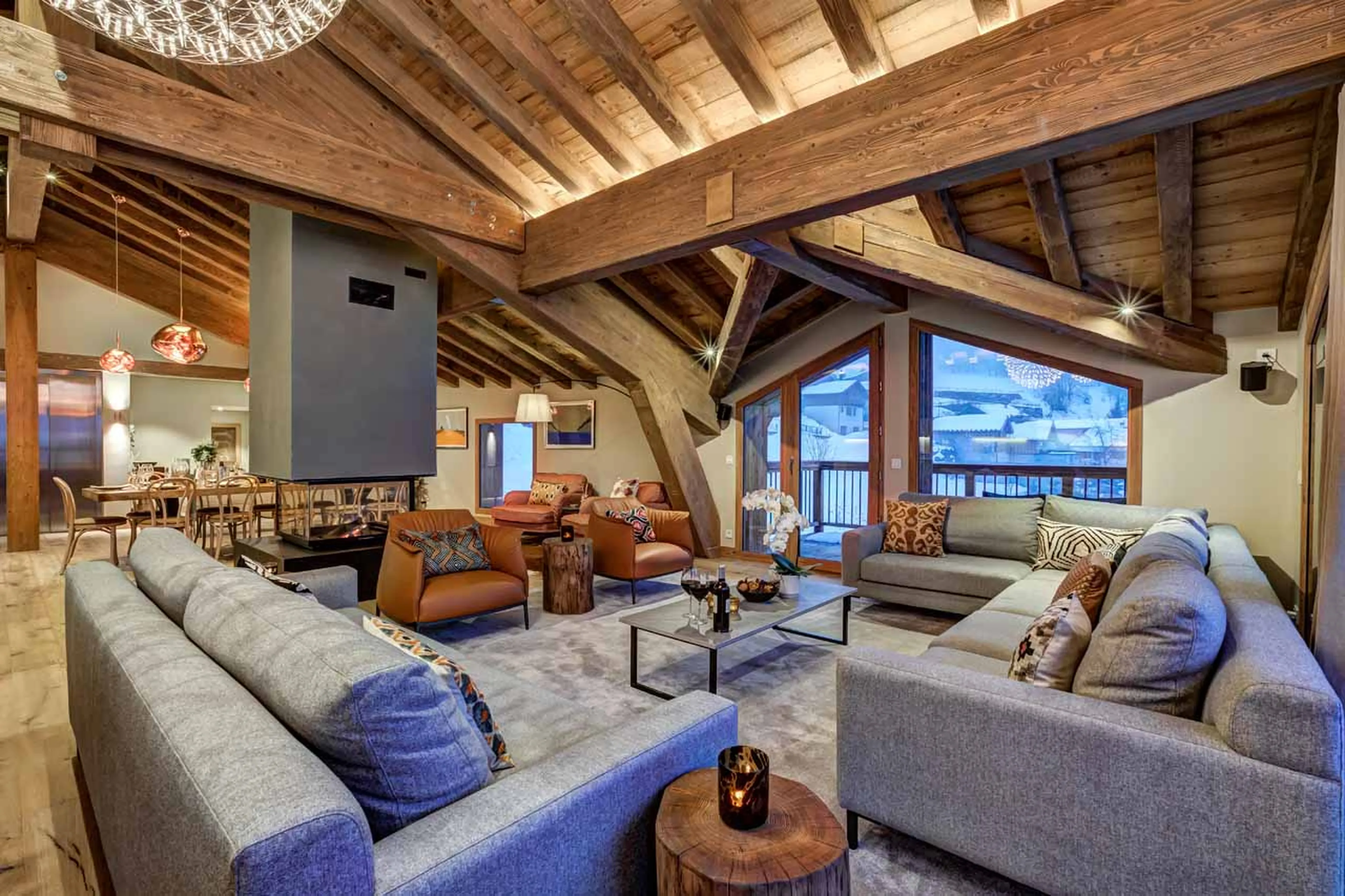 Living area at Chalet Constantia in St Martin de Belleville