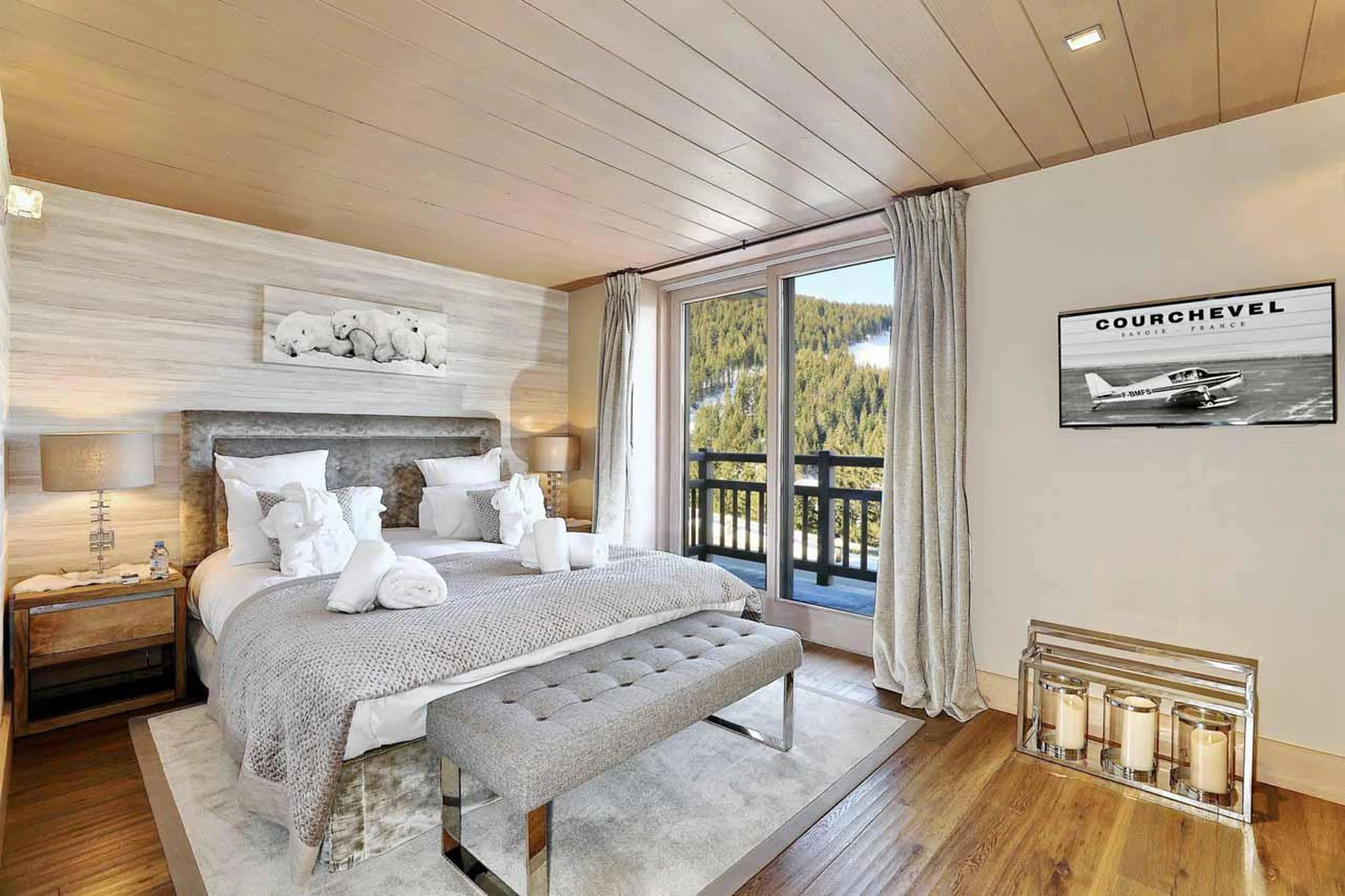 Bedroom three at Chalet Cortina in Courchevel 1650