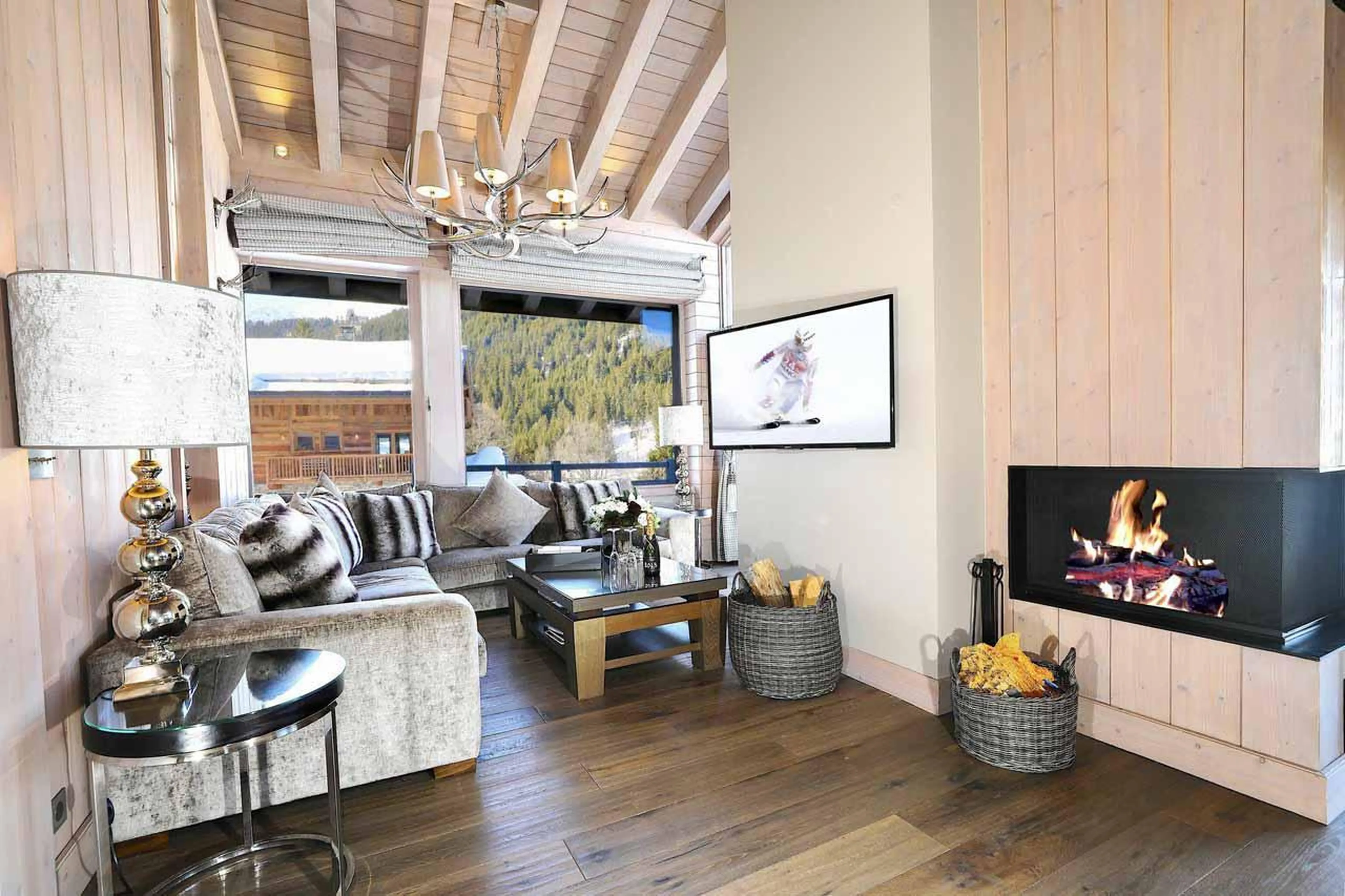 Fireplace at Chalet Cortina in Courchevel 1650